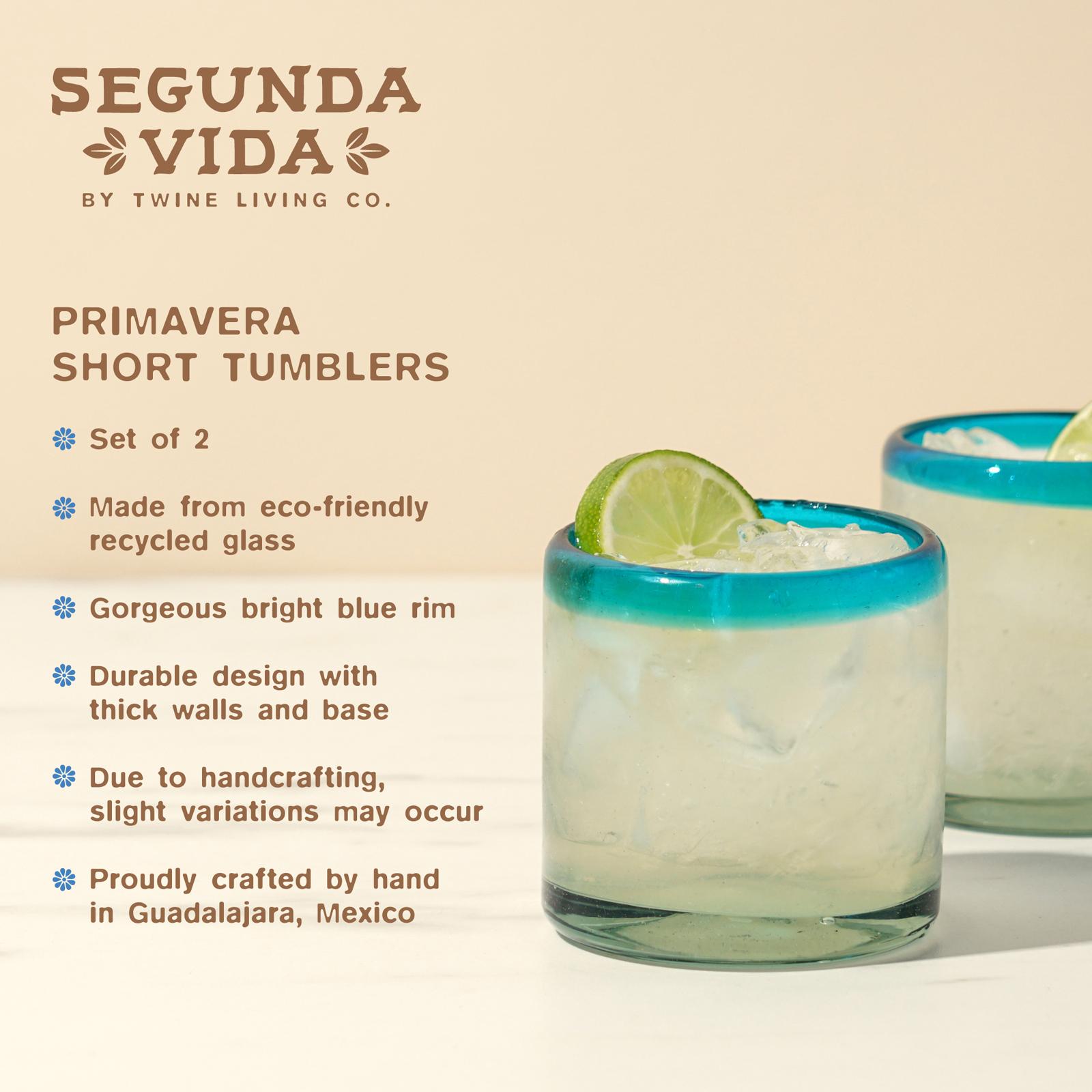 Primavera Recycled Short Tumbler, Set of 2 8 Primavera Recycled Short Tumbler, Set of 2
