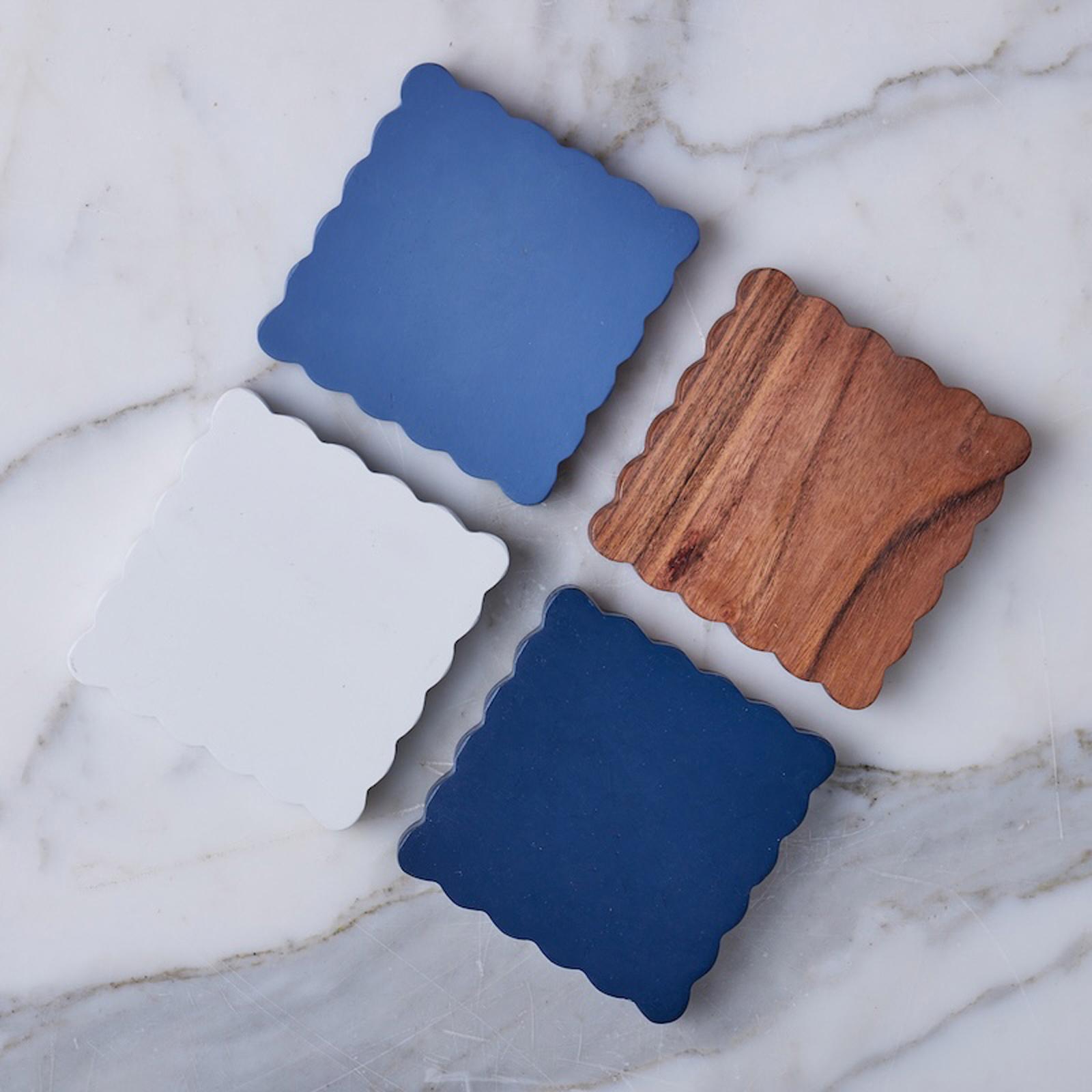 Scalloped Coaster, Set of 4 3 Scalloped Coaster, Set of 4