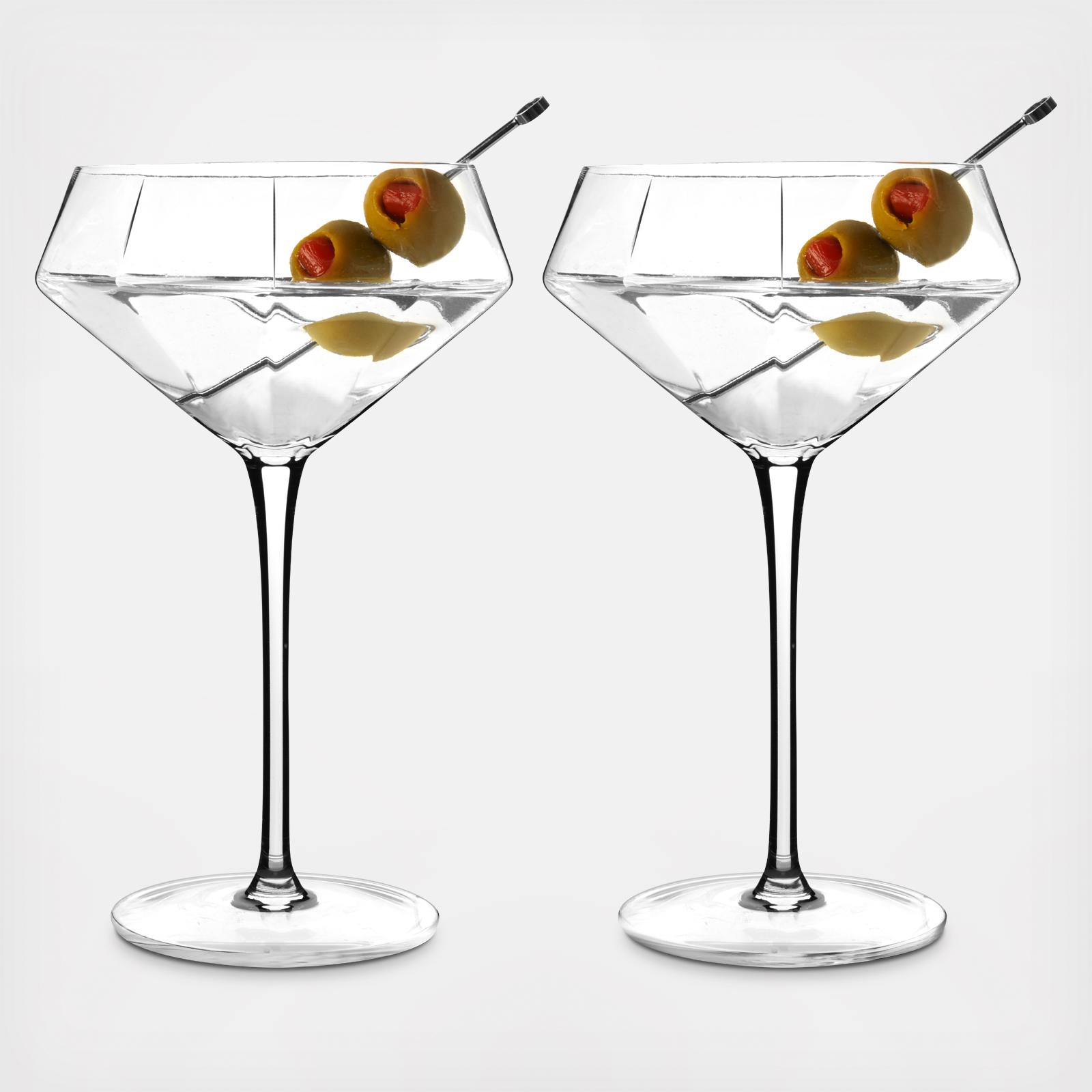 Seneca Diamond Martini Glass, Set of 2 2 Seneca Diamond Martini Glass, Set of 2