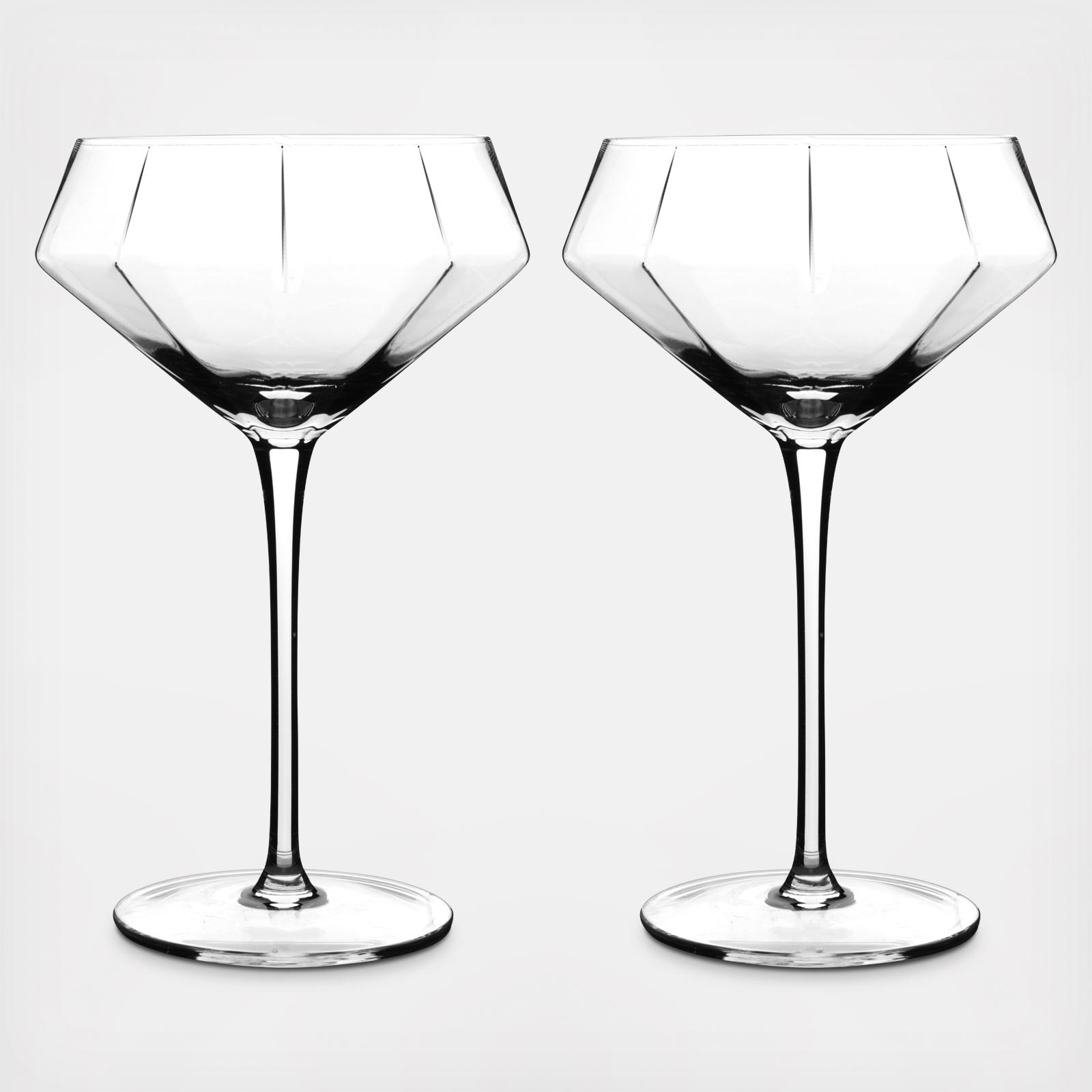Seneca Diamond Martini Glass, Set of 2 4 Seneca Diamond Martini Glass, Set of 2