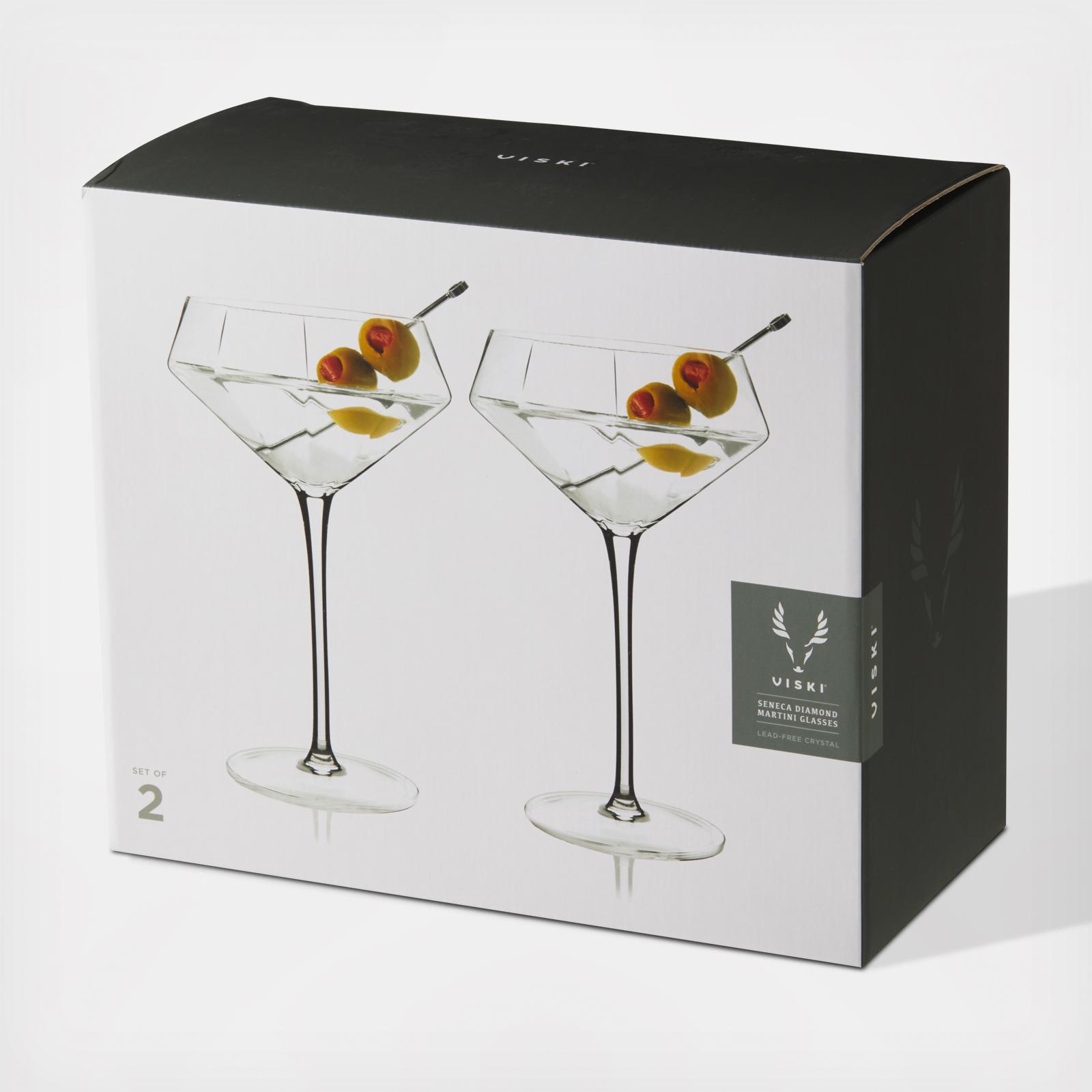 Seneca Diamond Martini Glass, Set of 2 6 Seneca Diamond Martini Glass, Set of 2
