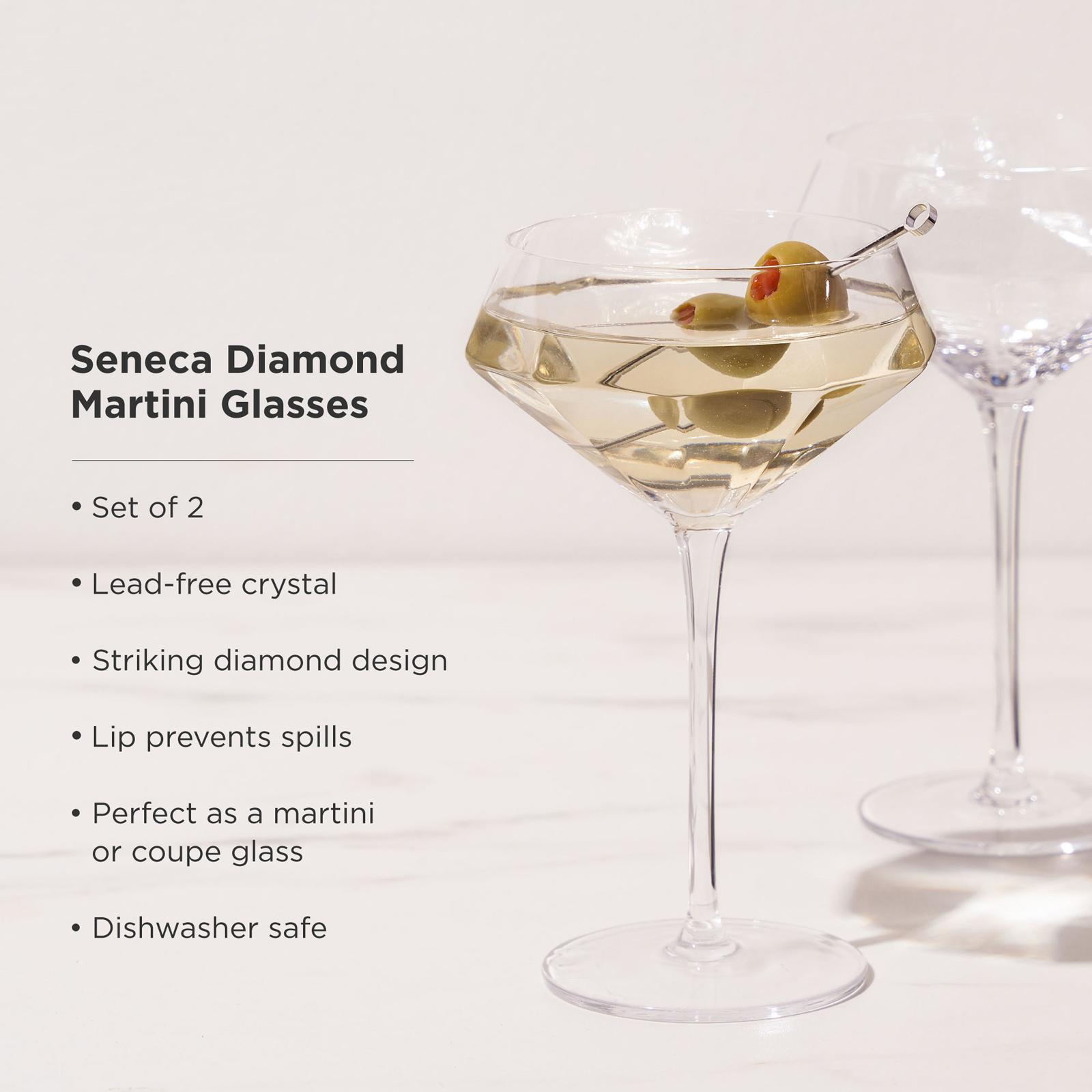 Seneca Diamond Martini Glass, Set of 2 7 Seneca Diamond Martini Glass, Set of 2