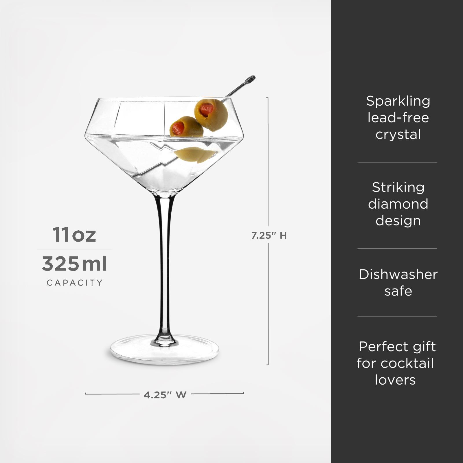 Seneca Diamond Martini Glass, Set of 2 8 Seneca Diamond Martini Glass, Set of 2