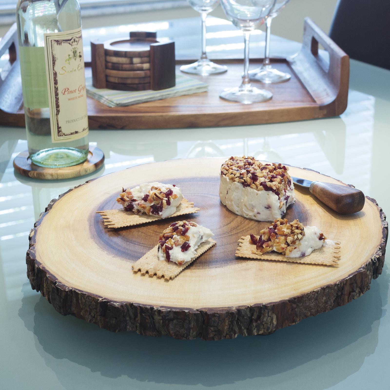 Acacia End Grain Coaster with Holder, Set of 6 2 Acacia End Grain Coaster with Holder, Set of 6