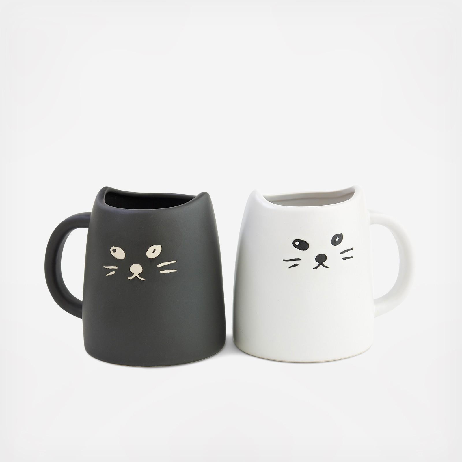 Black & White Cat 2-Piece Coffee Mug Set 1 Black & White Cat 2-Piece Coffee Mug Set