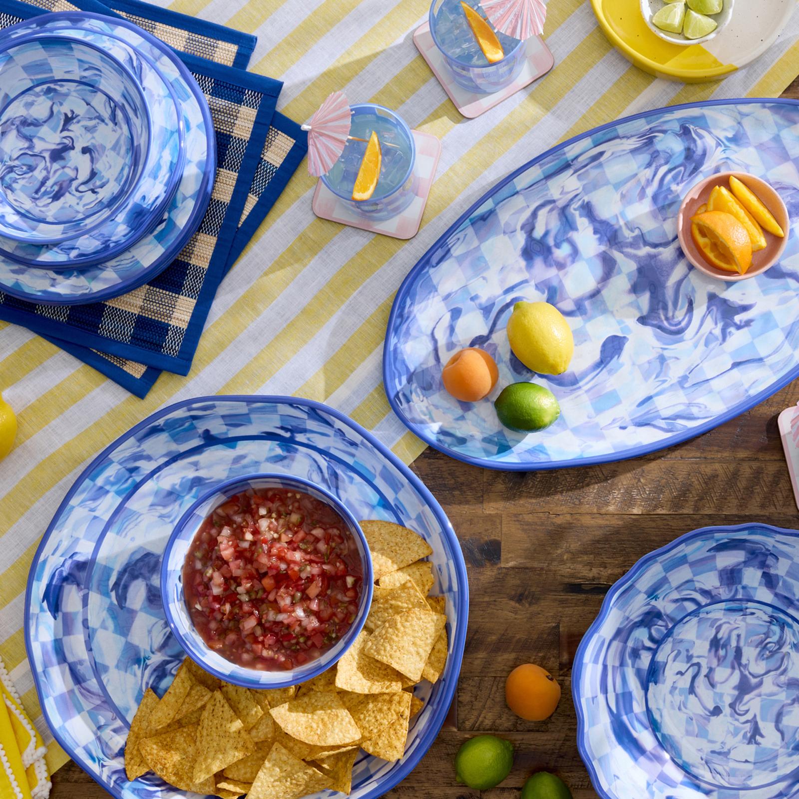 Check Melamine Oval Platter 5 Check Melamine Oval Platter