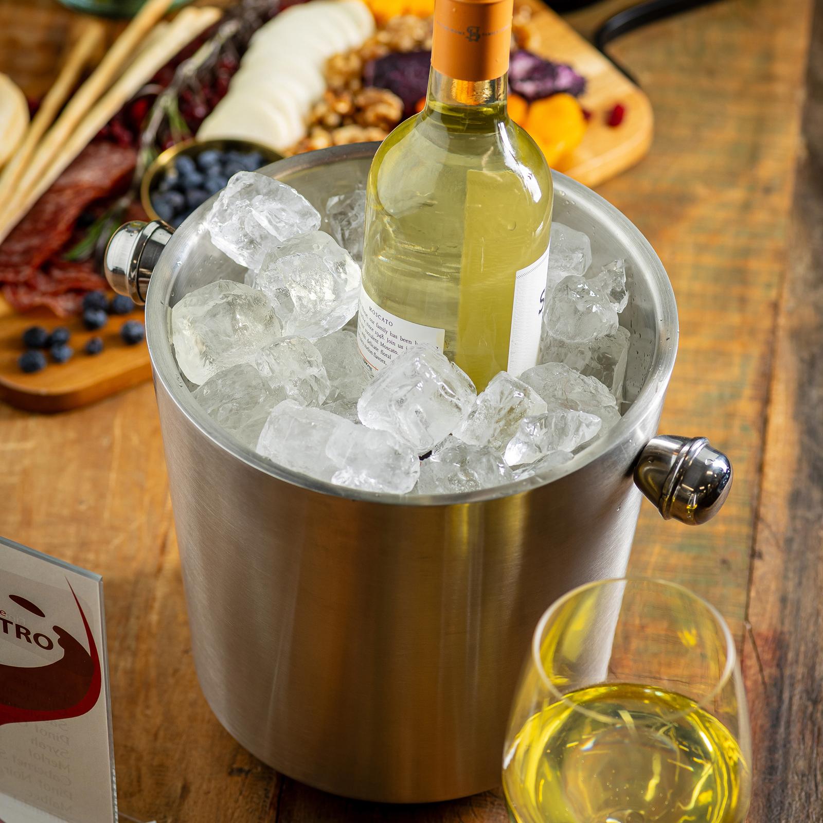 Double Wall Wine Bucket with Knobs 5 Double Wall Wine Bucket with Knobs