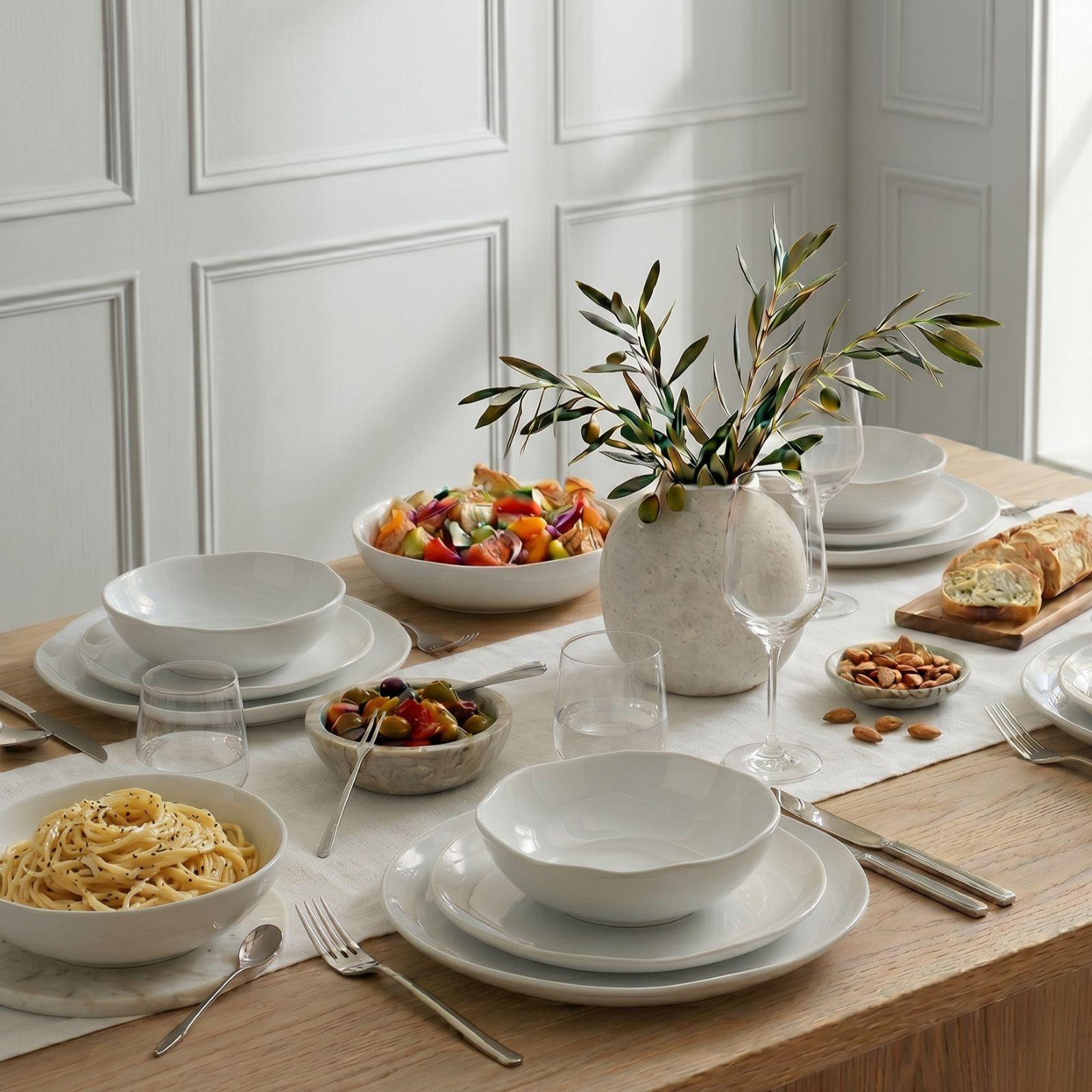 Everyday White Organic 32-Piece Dinnerware Set, Service for 8 6 Everyday White Organic 32-Piece Dinnerware Set, Service for 8