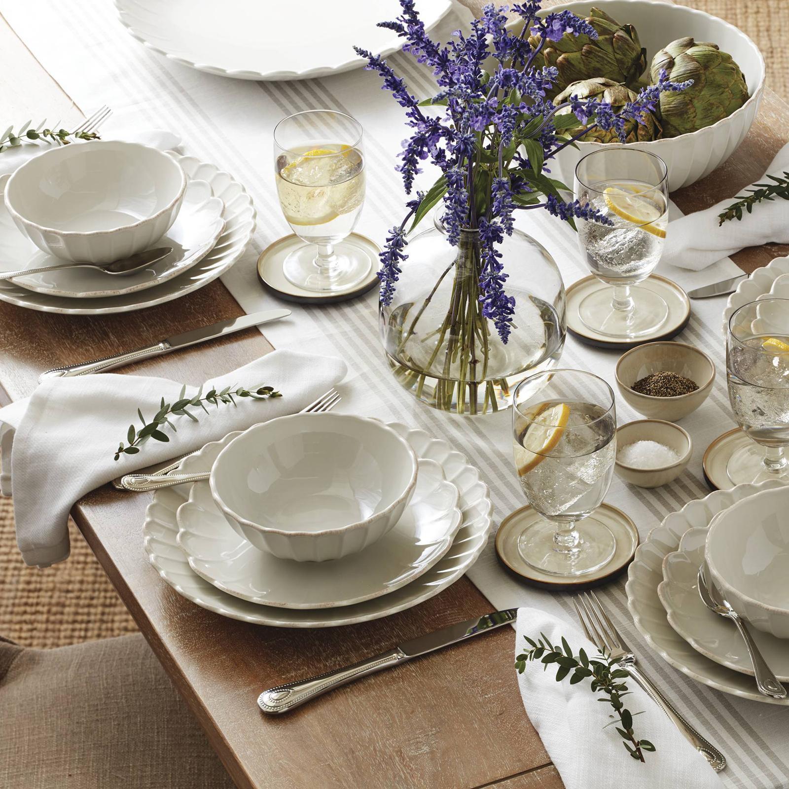 French Perle Scallop 4-Piece Place Setting, Service for 1 7 French Perle Scallop 4-Piece Place Setting, Service for 1