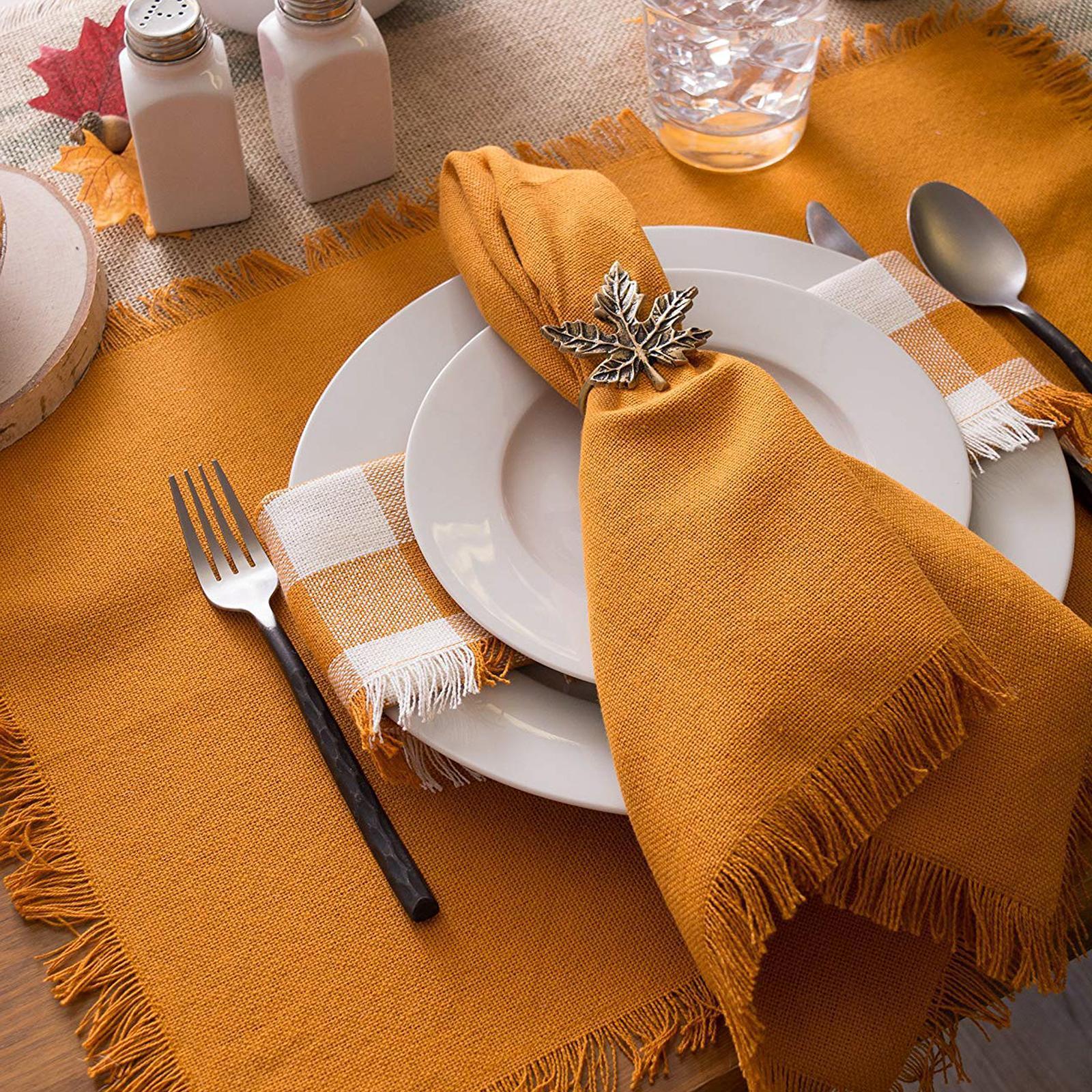 Heavyweight Fringed Placemat, Set of 6 1 Heavyweight Fringed Placemat, Set of 6