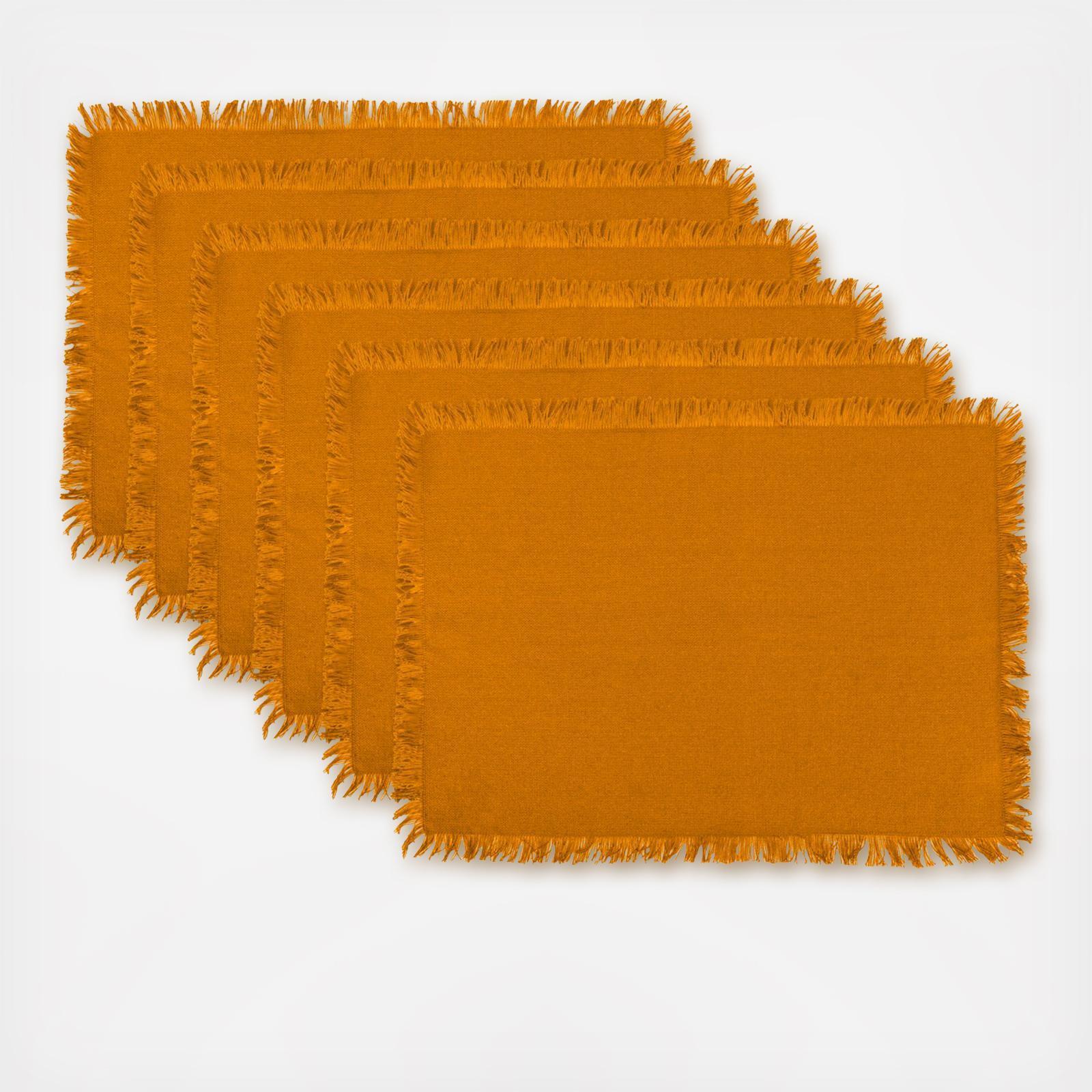 Heavyweight Fringed Placemat, Set of 6 2 Heavyweight Fringed Placemat, Set of 6