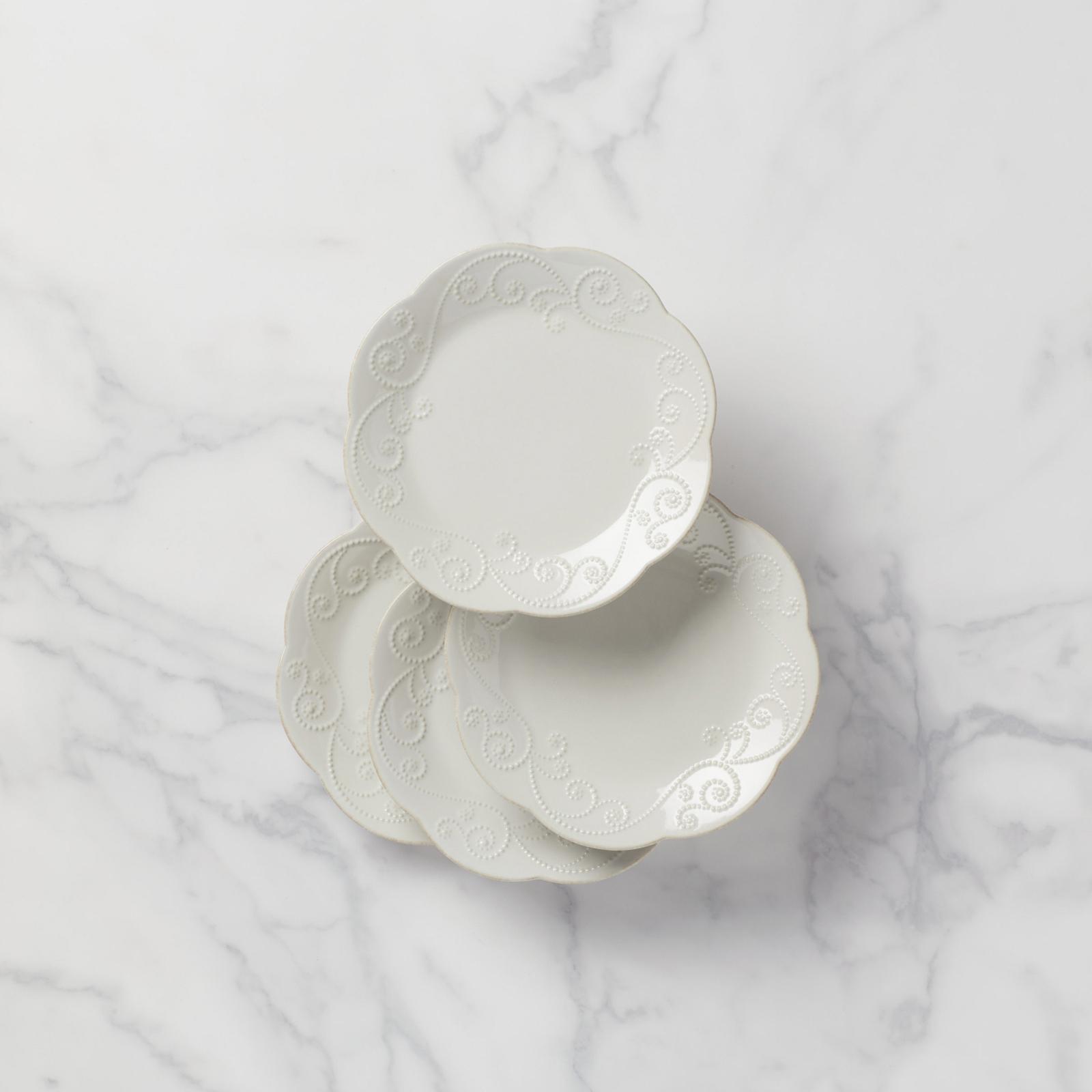 French Perle Dessert Plate, Set of 4 3 French Perle Dessert Plate, Set of 4
