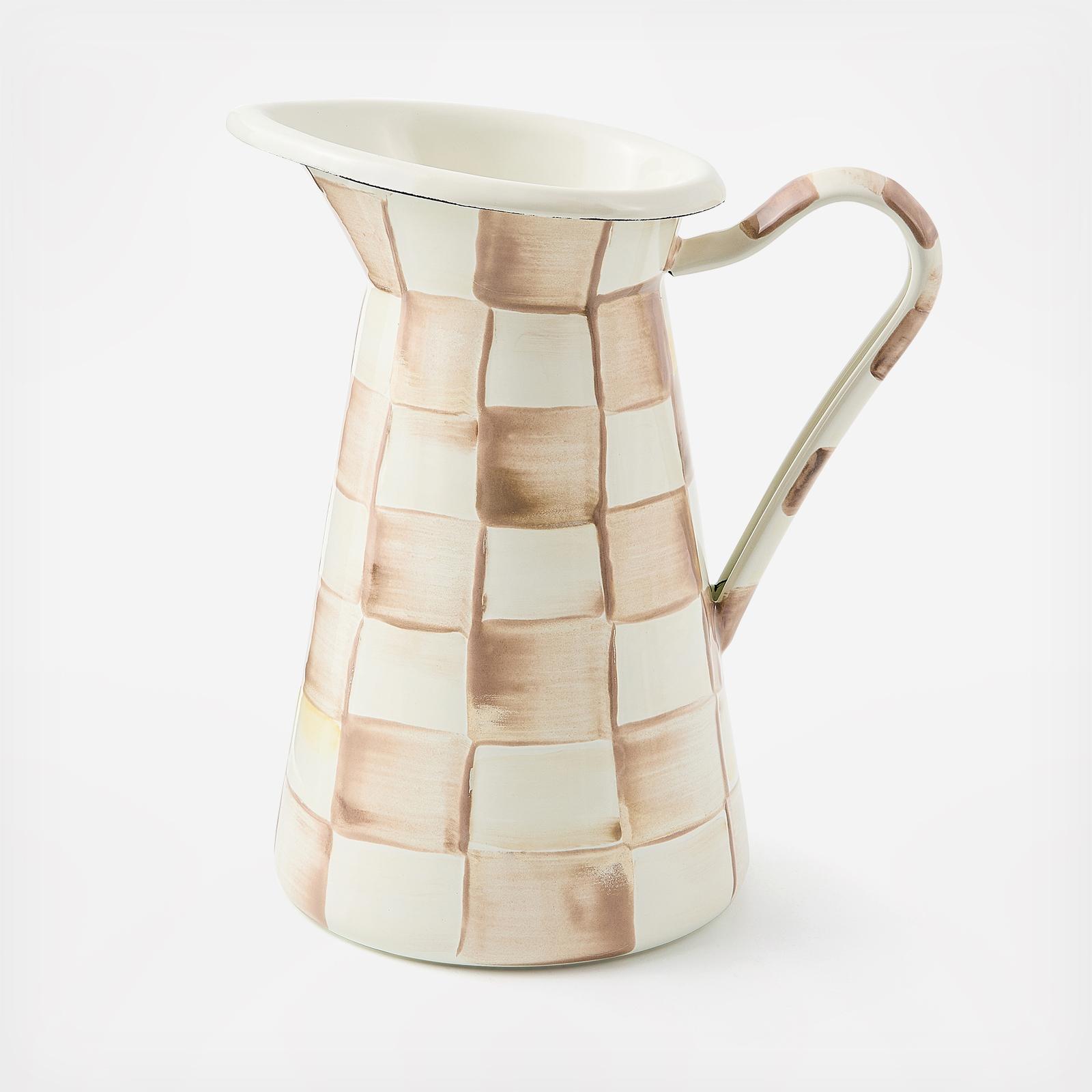 Mocha Check Stainless Steel Practical Pitcher