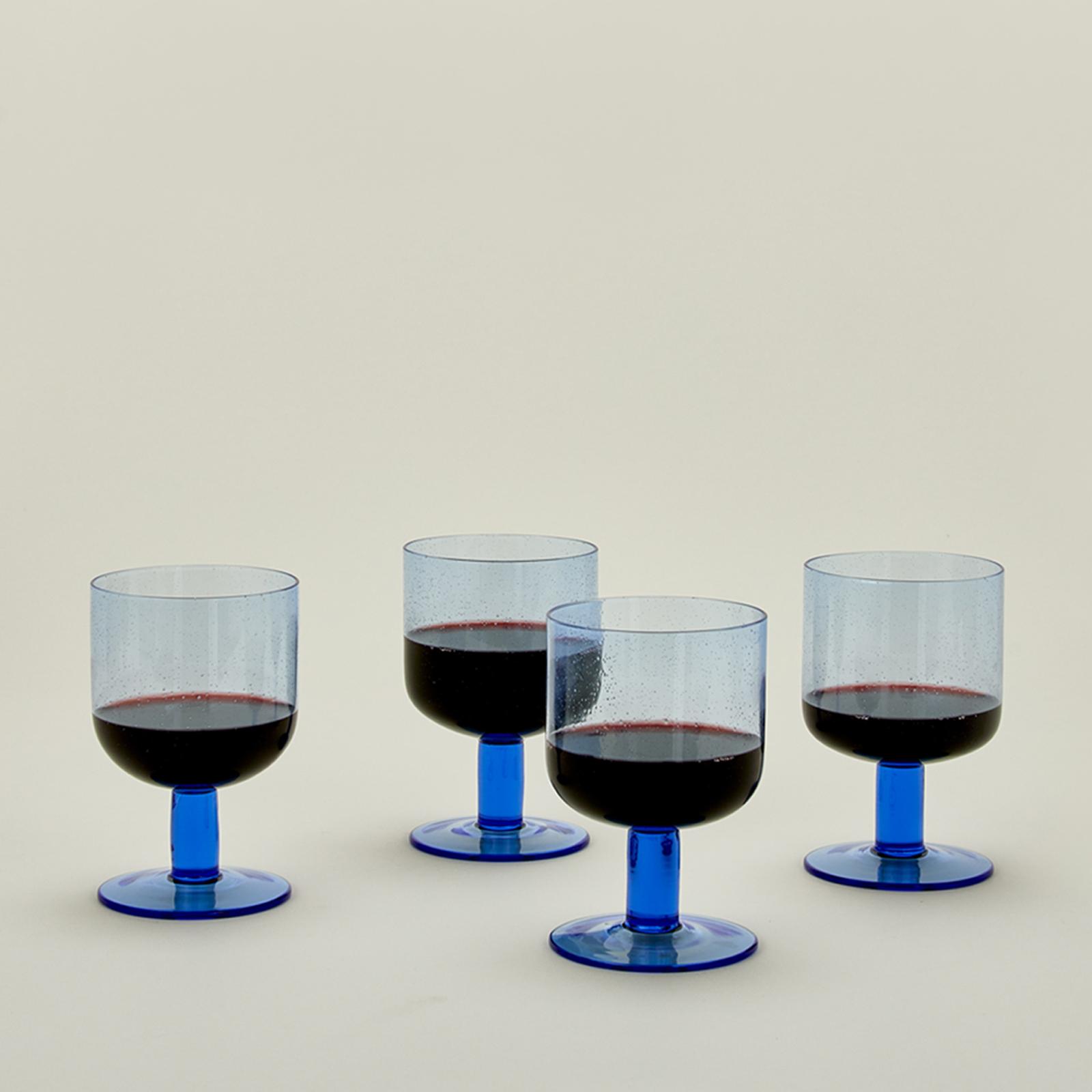 Simple Seeded Stemmed Glass, Set of 4 1 Simple Seeded Stemmed Glass, Set of 4