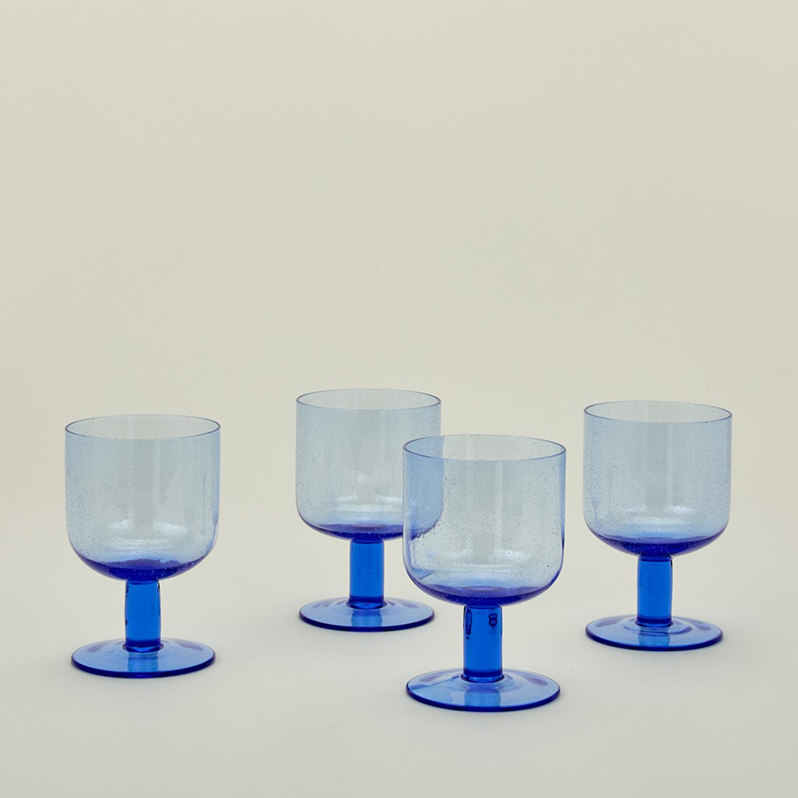 Simple Seeded Stemmed Glass, Set of 4 2 Simple Seeded Stemmed Glass, Set of 4