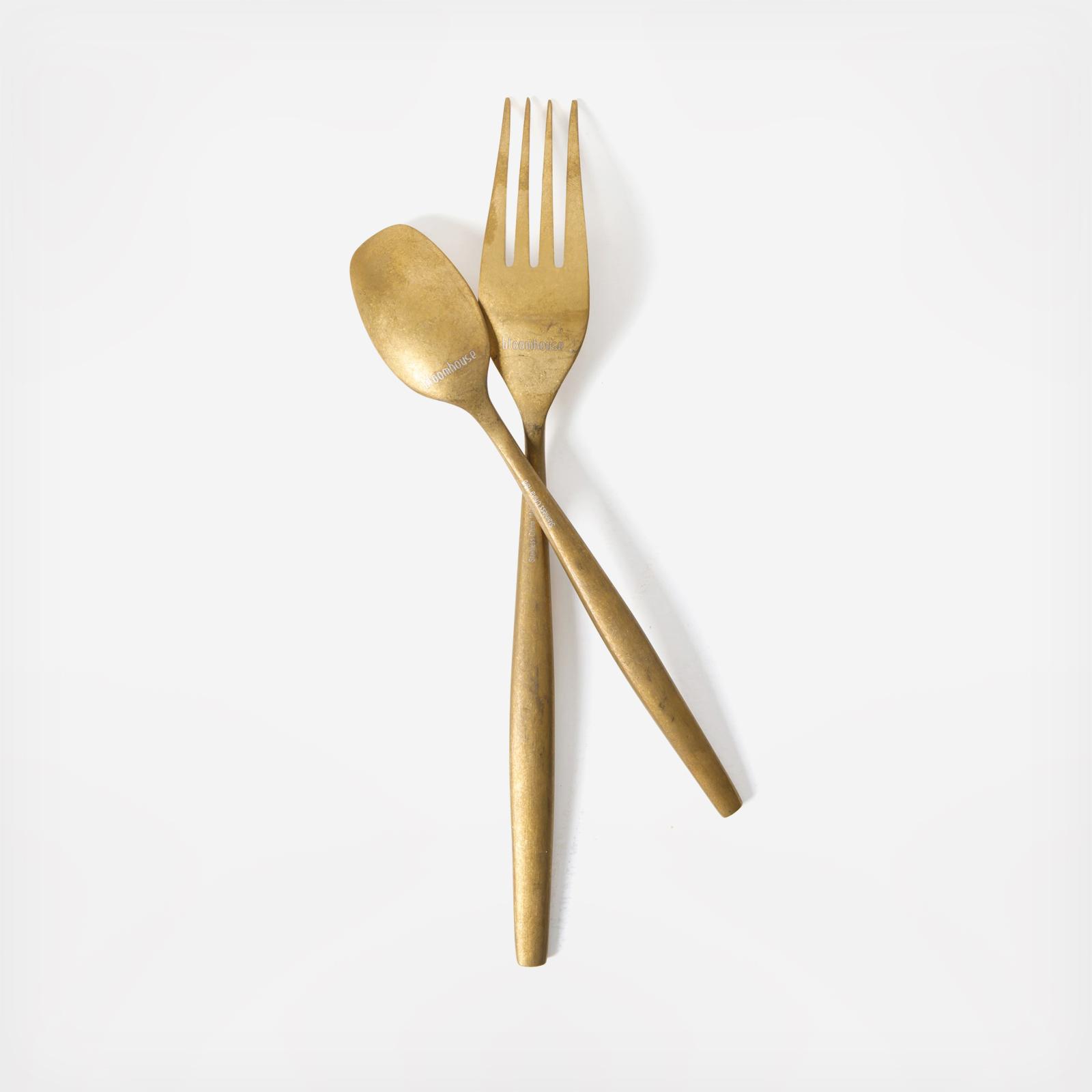 21-Piece Flatware Utensil Set with Wooden Caddy, Service for 4 5 21-Piece Flatware Utensil Set with Wooden Caddy, Service for 4