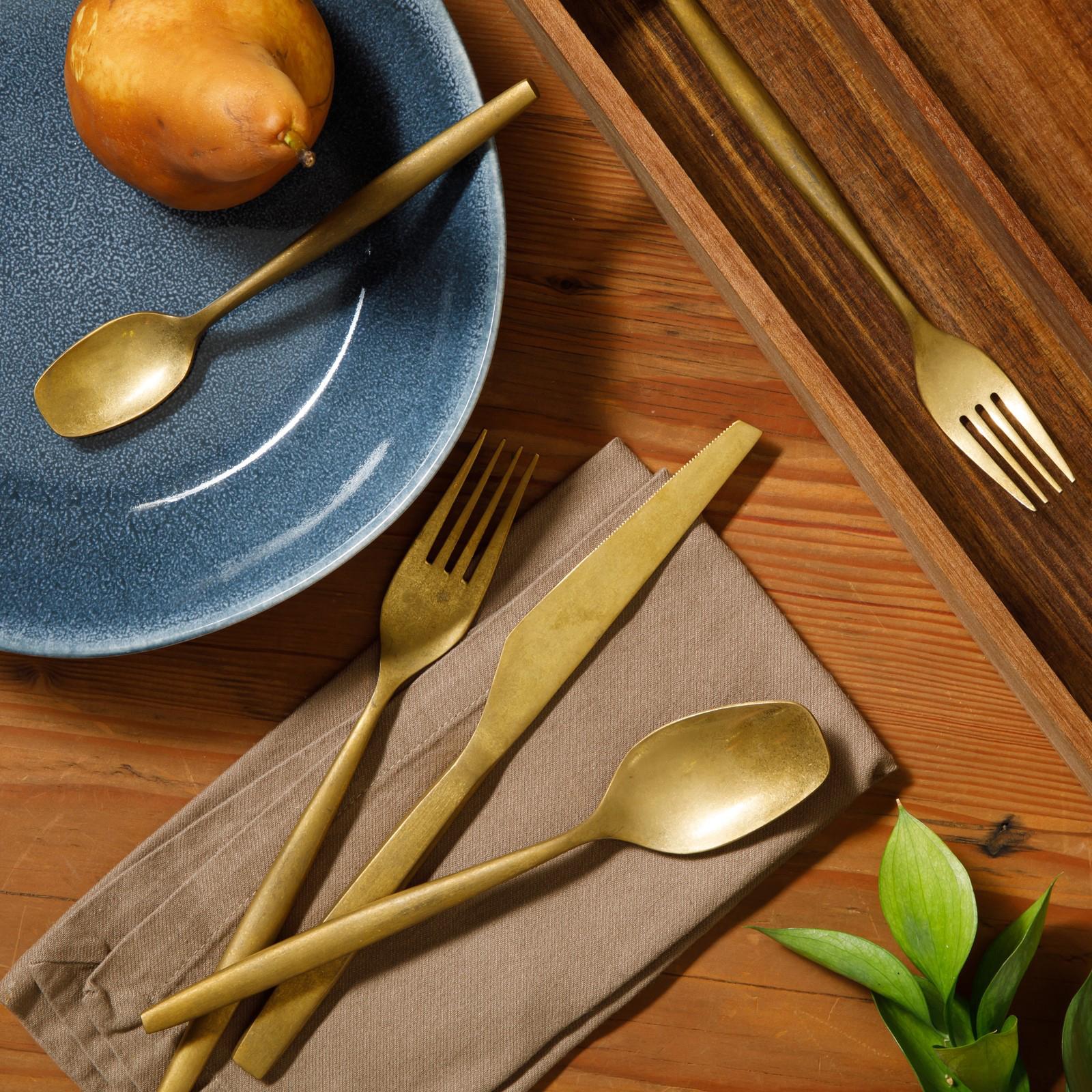 21-Piece Flatware Utensil Set with Wooden Caddy, Service for 4 7 21-Piece Flatware Utensil Set with Wooden Caddy, Service for 4