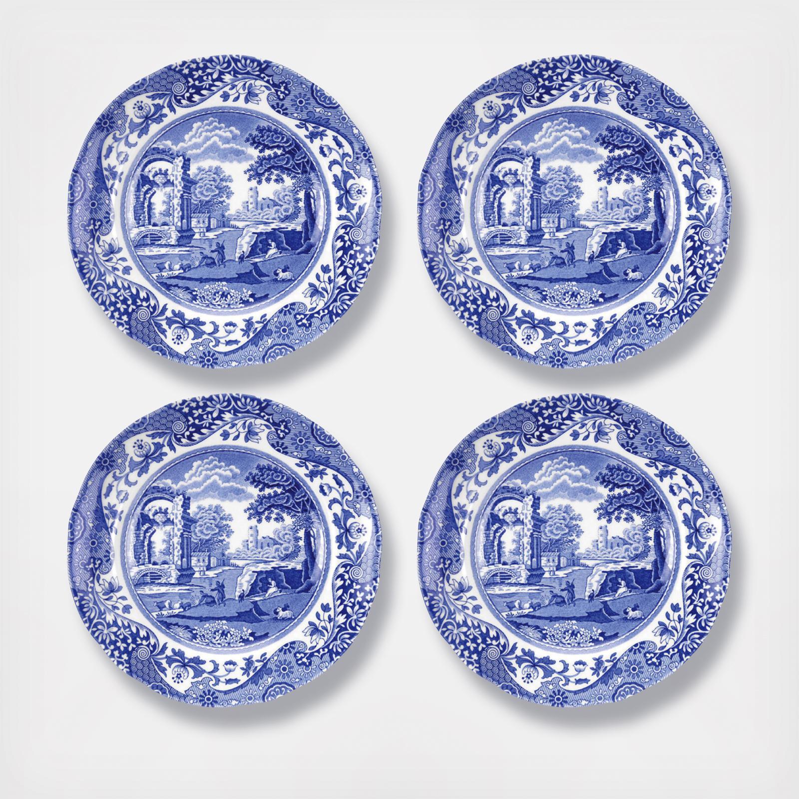 Blue Italian Bread & Butter Plate, Set of 4