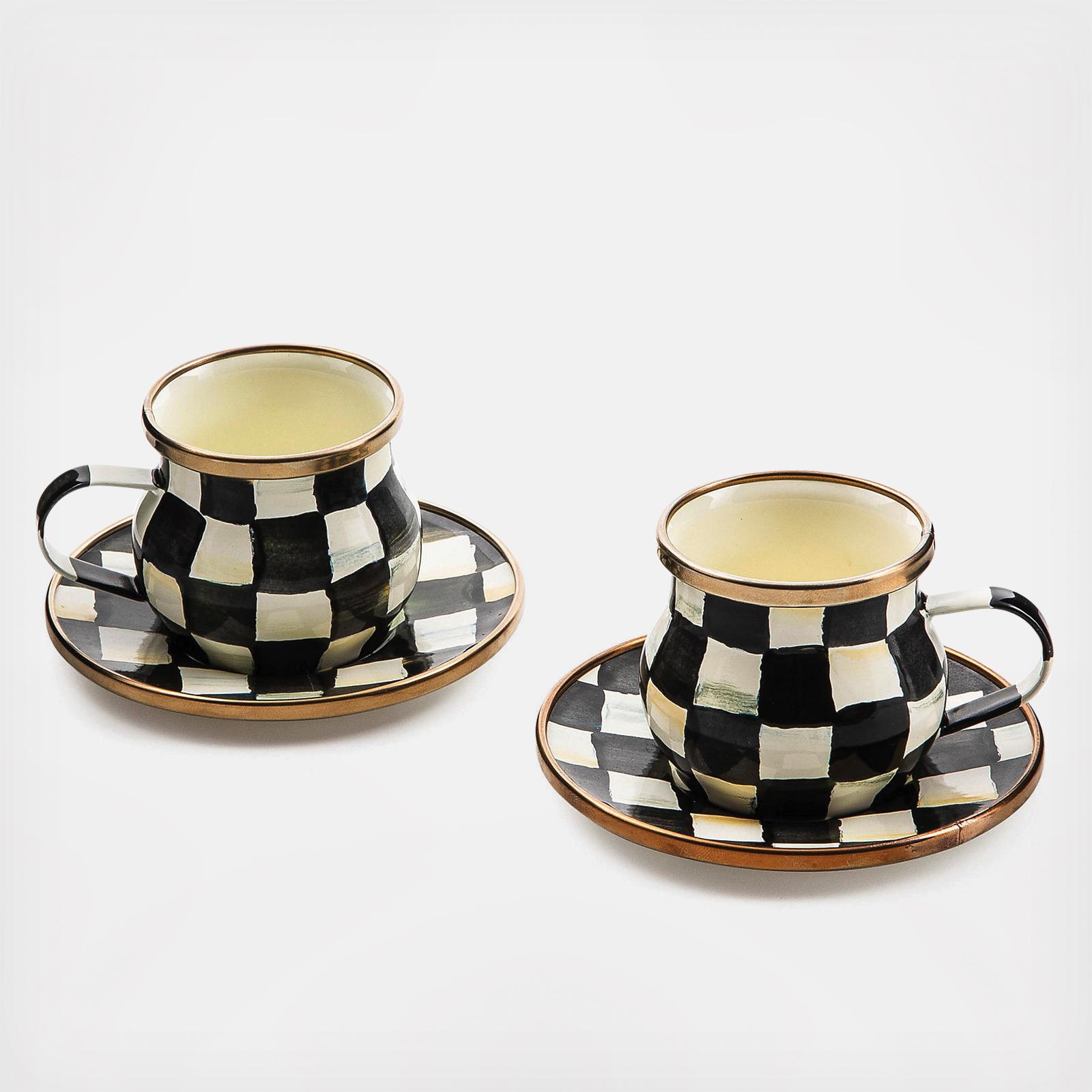 Courtly Check Espresso Cup & Saucer, Set of 2 1 Courtly Check Espresso Cup & Saucer, Set of 2