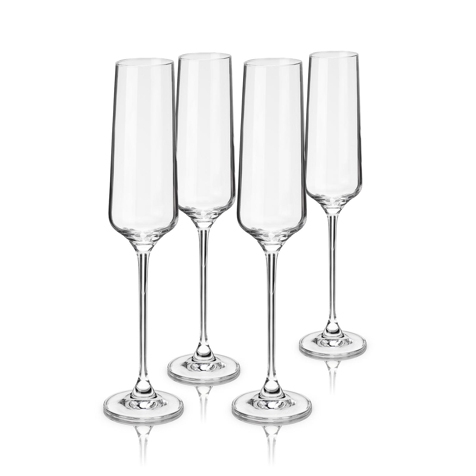 European Crystal Champagne Flute, Set of 4 5 European Crystal Champagne Flute, Set of 4