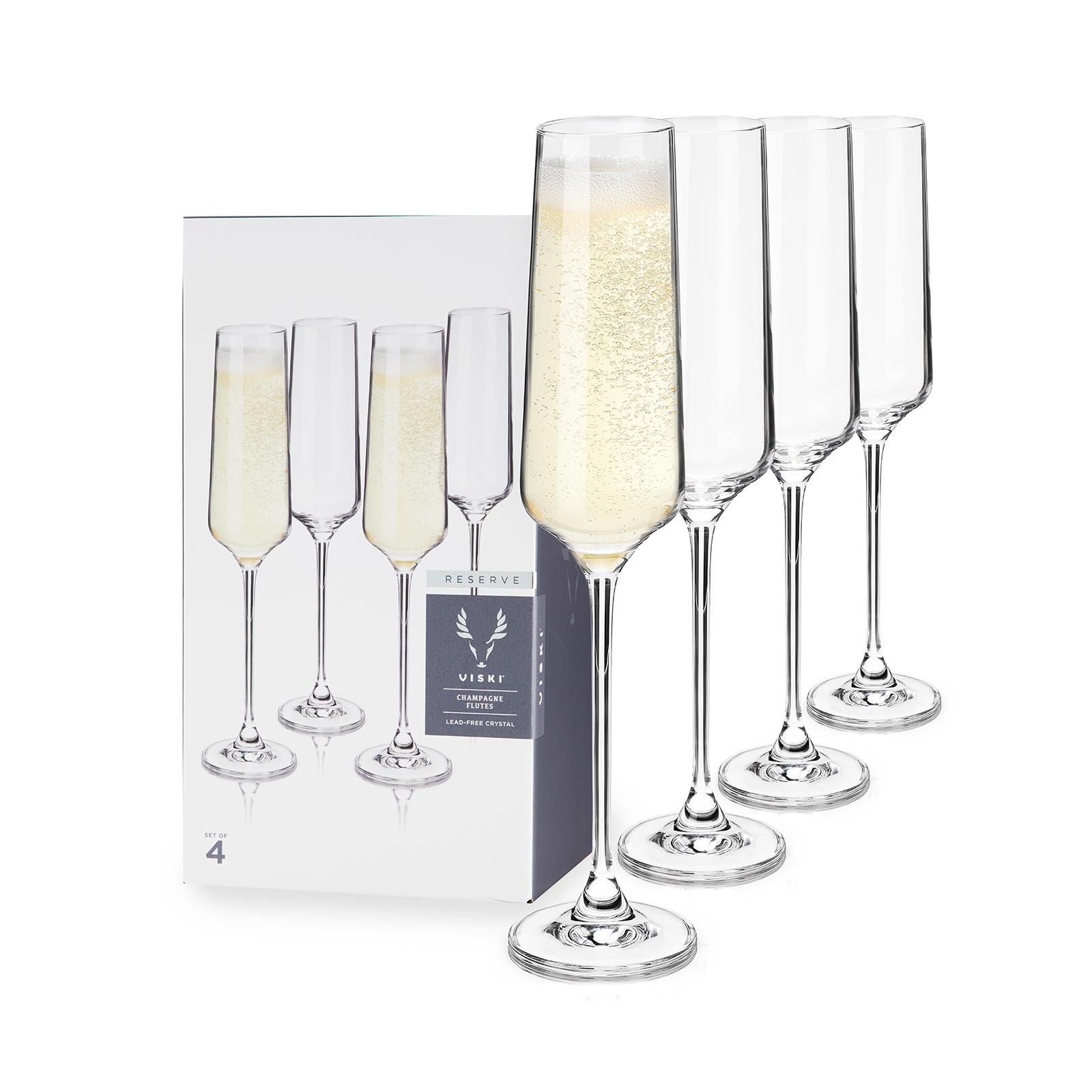 European Crystal Champagne Flute, Set of 4 6 European Crystal Champagne Flute, Set of 4