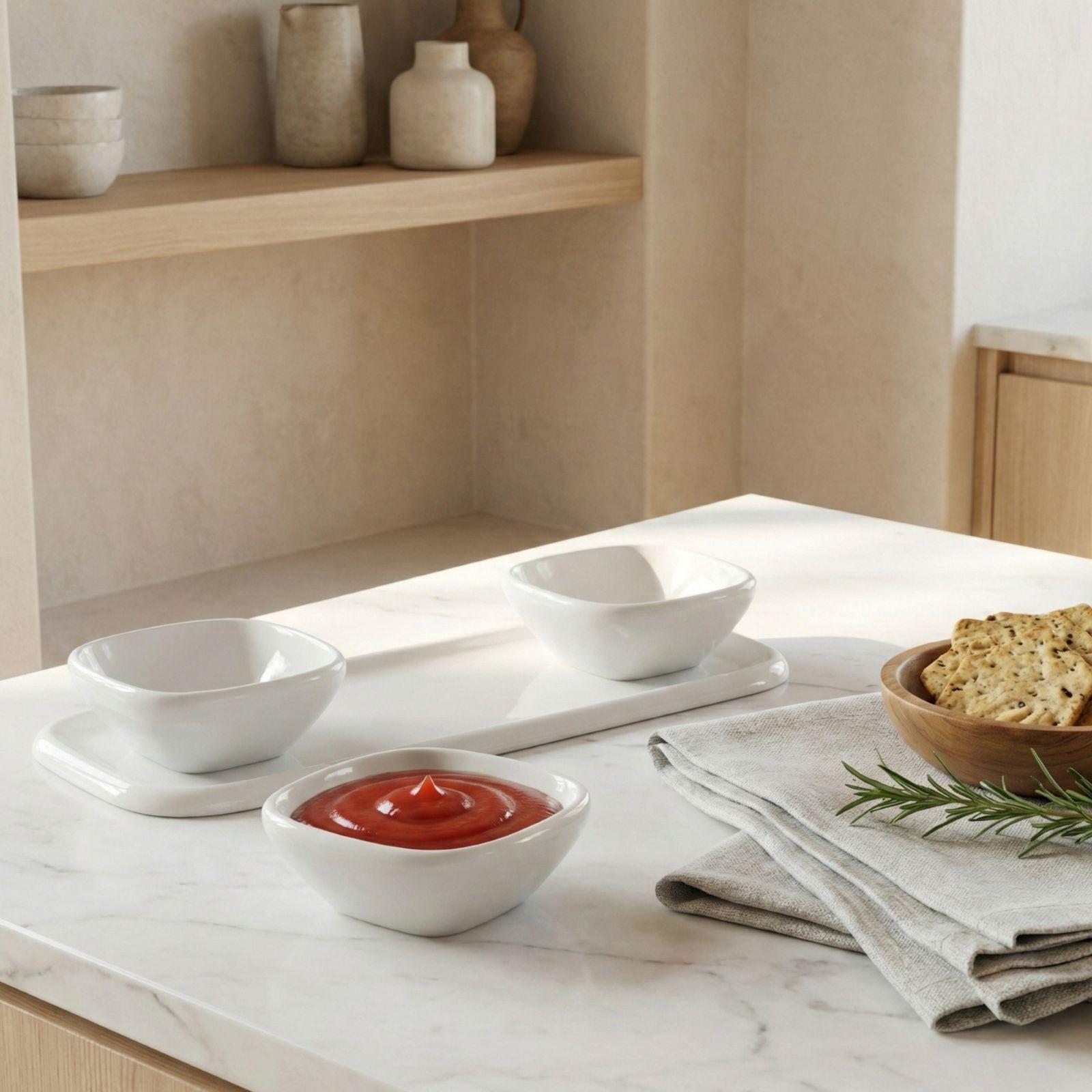 Impulse 4-Piece Dip Bowl & Tray Set 1 Impulse 4-Piece Dip Bowl & Tray Set