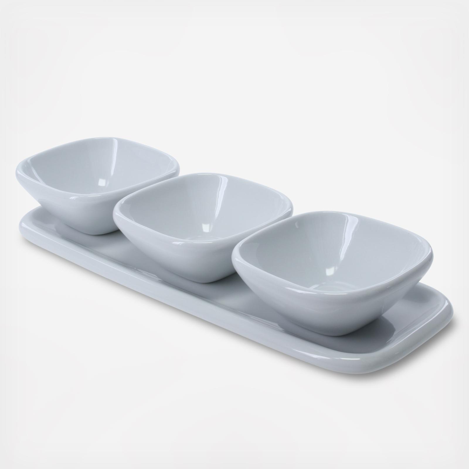 Impulse 4-Piece Dip Bowl & Tray Set 2 Impulse 4-Piece Dip Bowl & Tray Set