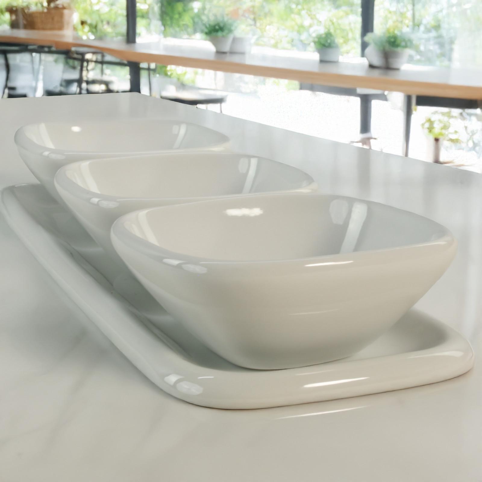 Impulse 4-Piece Dip Bowl & Tray Set 4 Impulse 4-Piece Dip Bowl & Tray Set