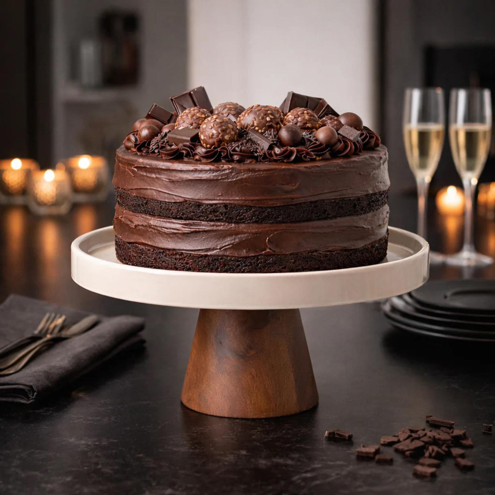 Gracious Dining Cake Stand with Wood Base 5 Gracious Dining Cake Stand with Wood Base