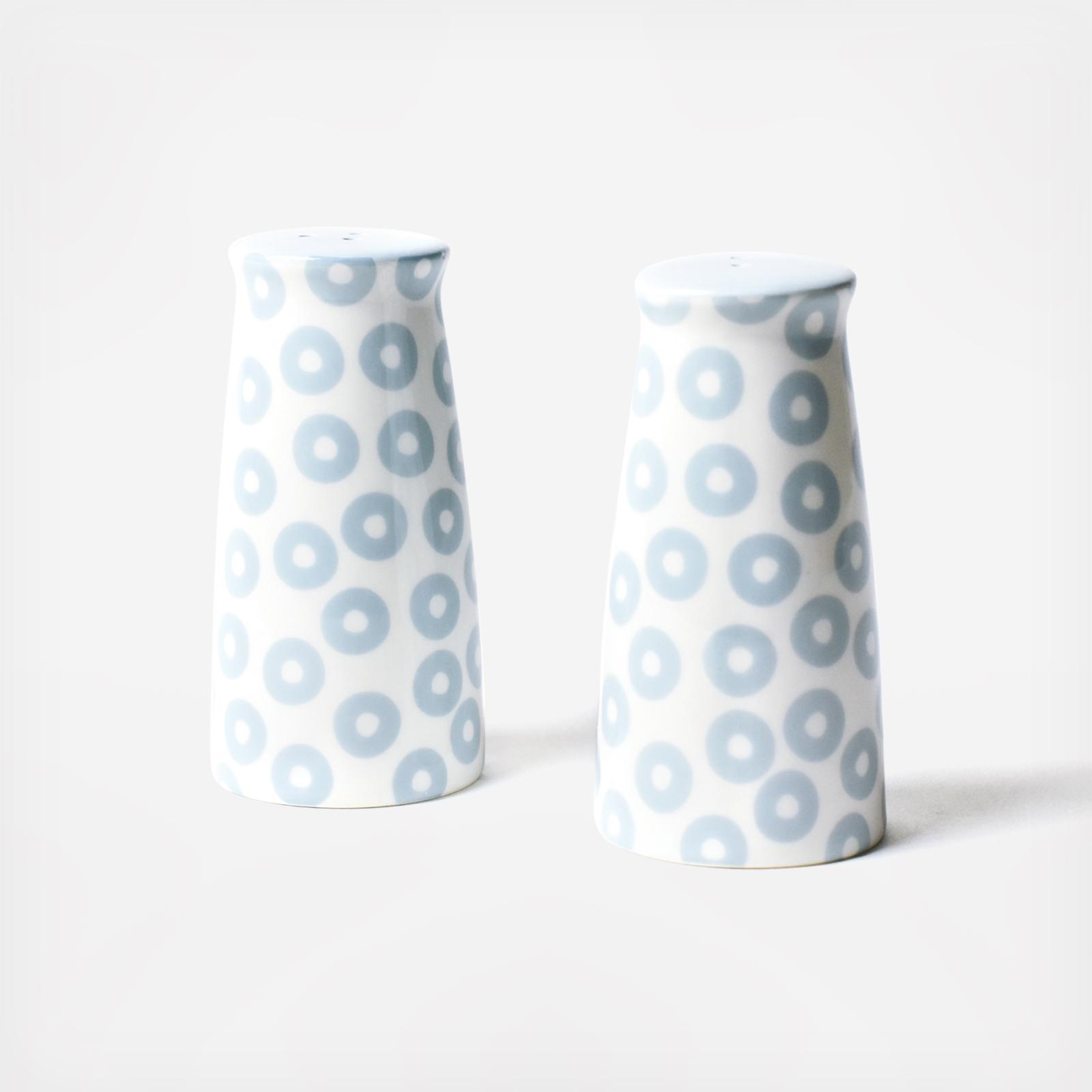 Iris Blue Pip Pedestal Salt & Pepper Shaker, Set of 2 4 Iris Blue Pip Pedestal Salt & Pepper Shaker, Set of 2