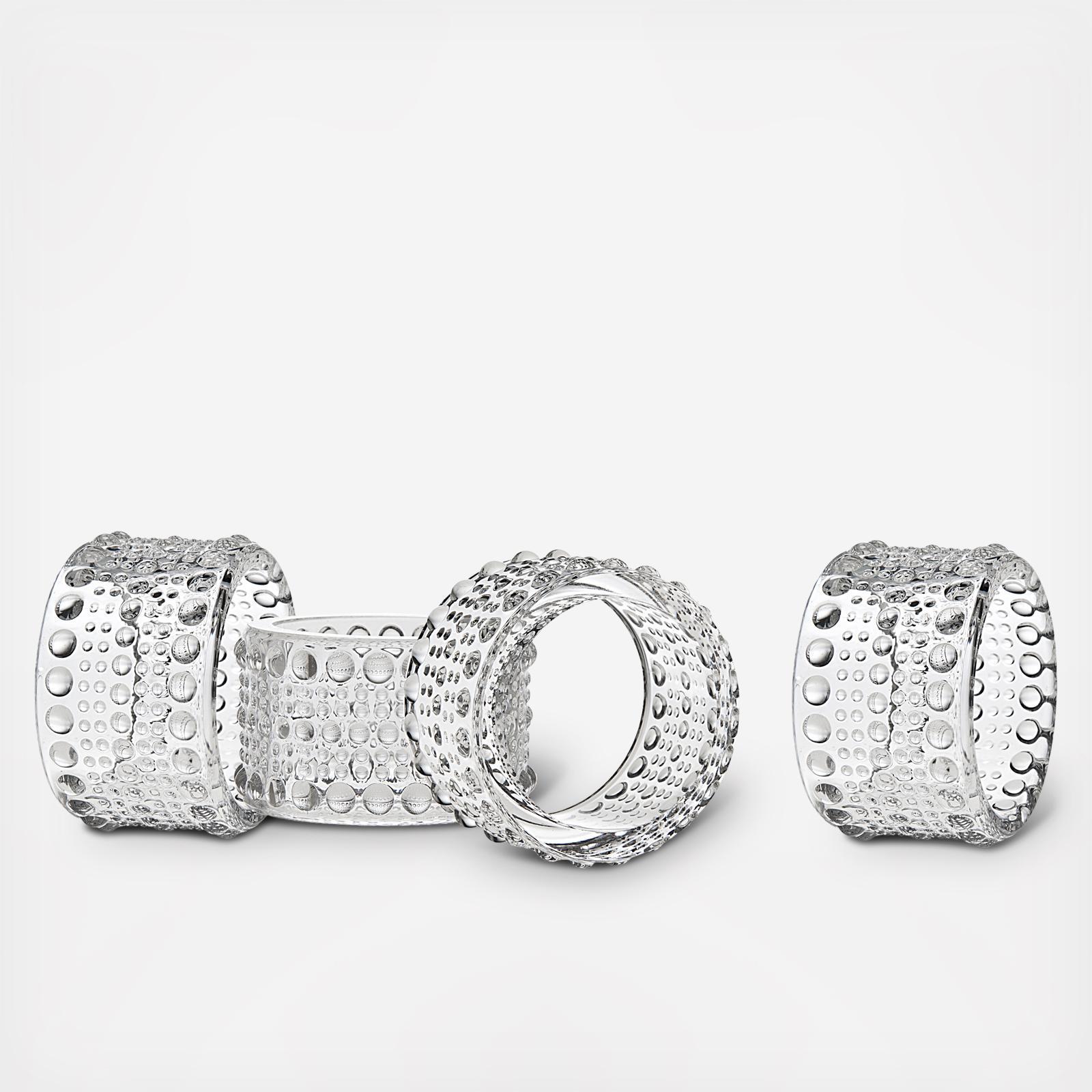 Lumina Non-leaded Crystal Napkin Ring, Set of 4