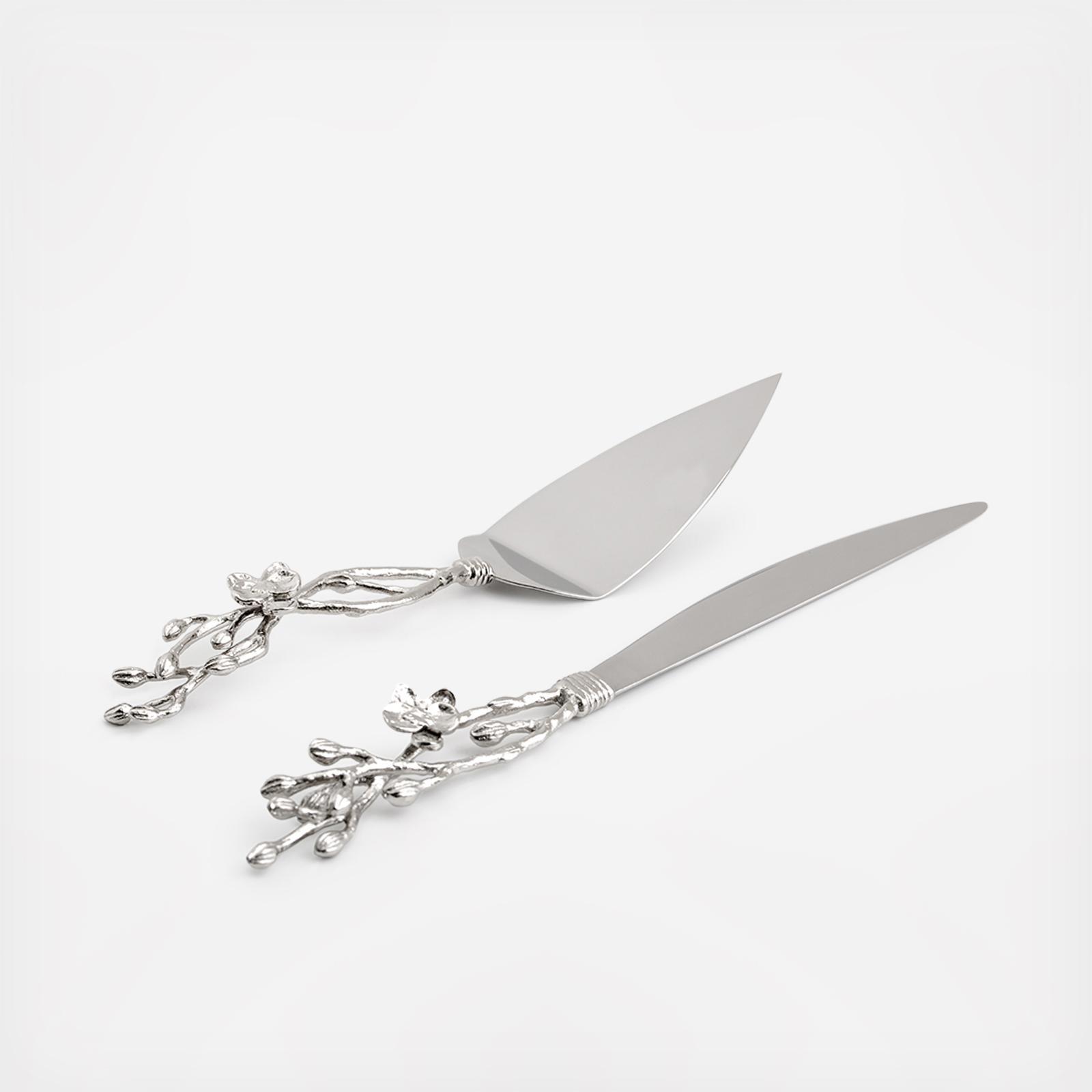 Orchid 2-Piece Wedding Cake Knife & Server Set 1 Orchid 2-Piece Wedding Cake Knife & Server Set