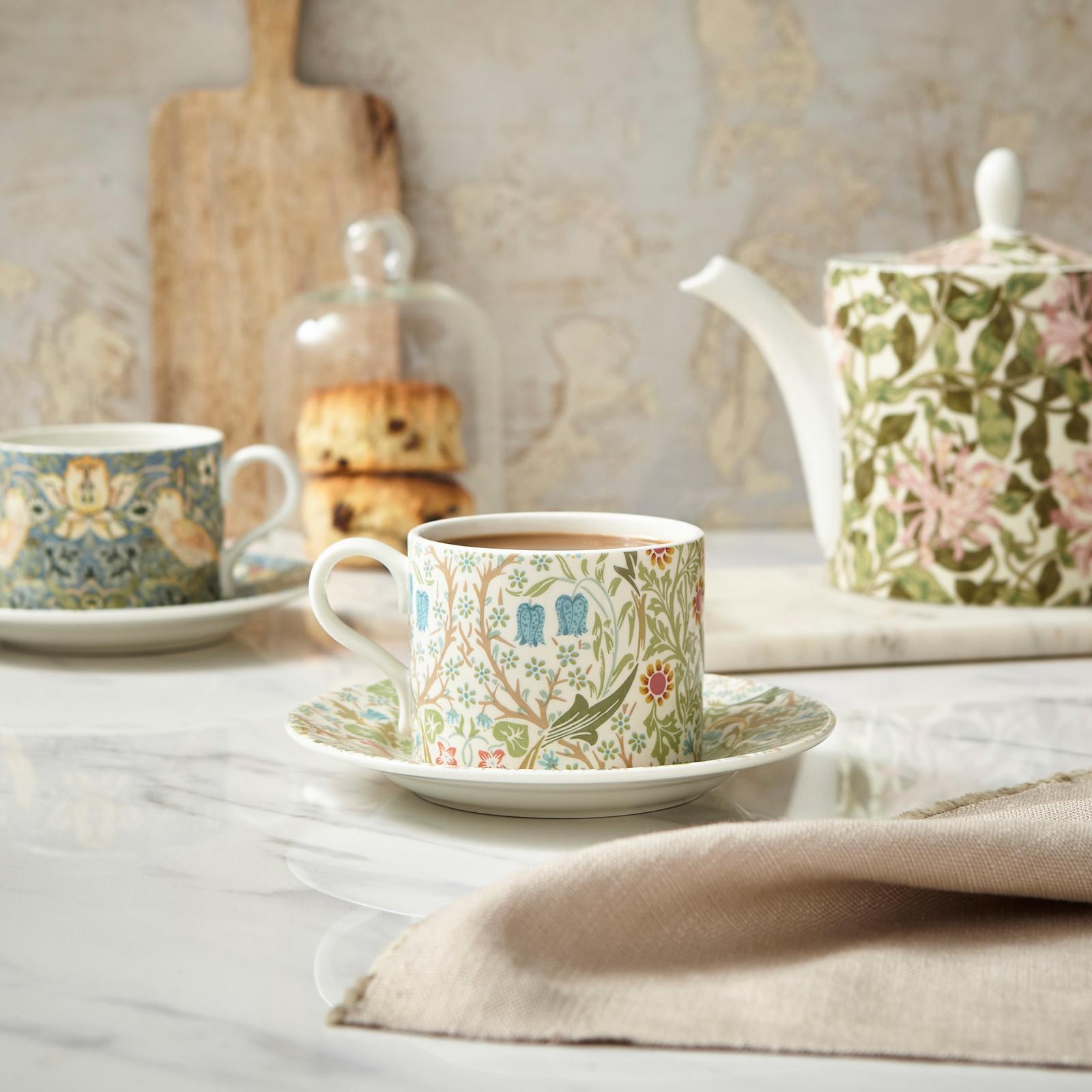 Morris & Co. Teacup & Saucer Set 4 Morris & Co. Teacup & Saucer Set