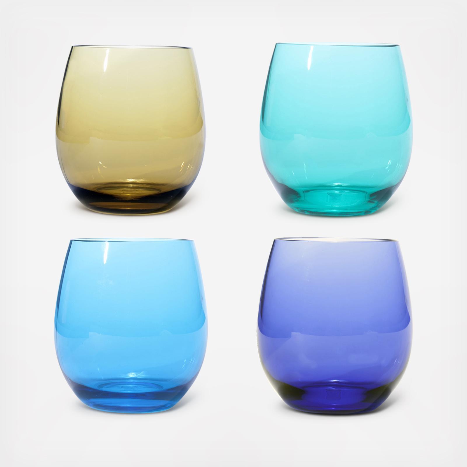 Plastic BPA Free Stemless Drinkware, Set of 4 1 Plastic BPA Free Stemless Drinkware, Set of 4