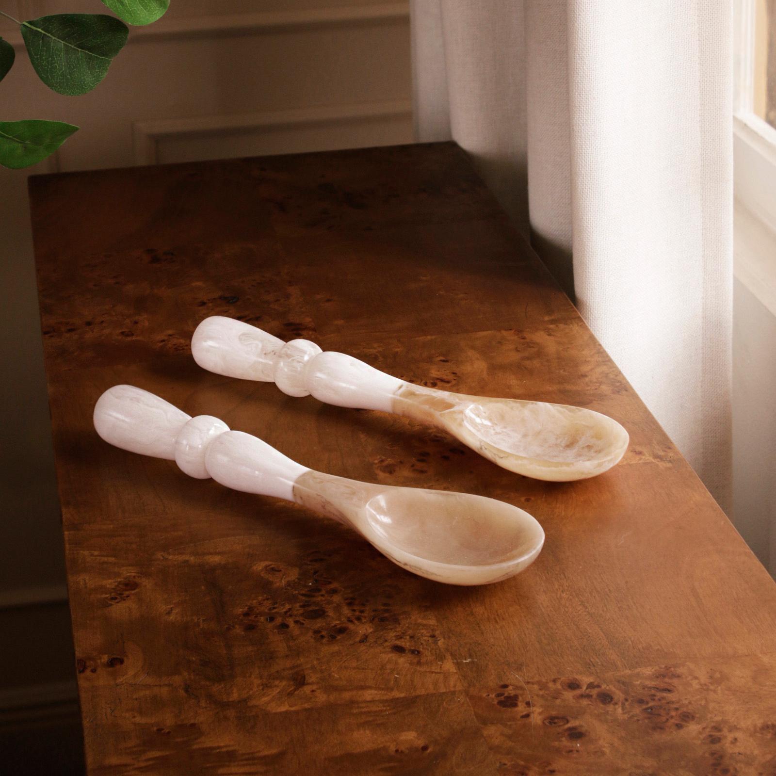 Resin Alabaster Salad Servers 9 Resin Alabaster Salad Servers
