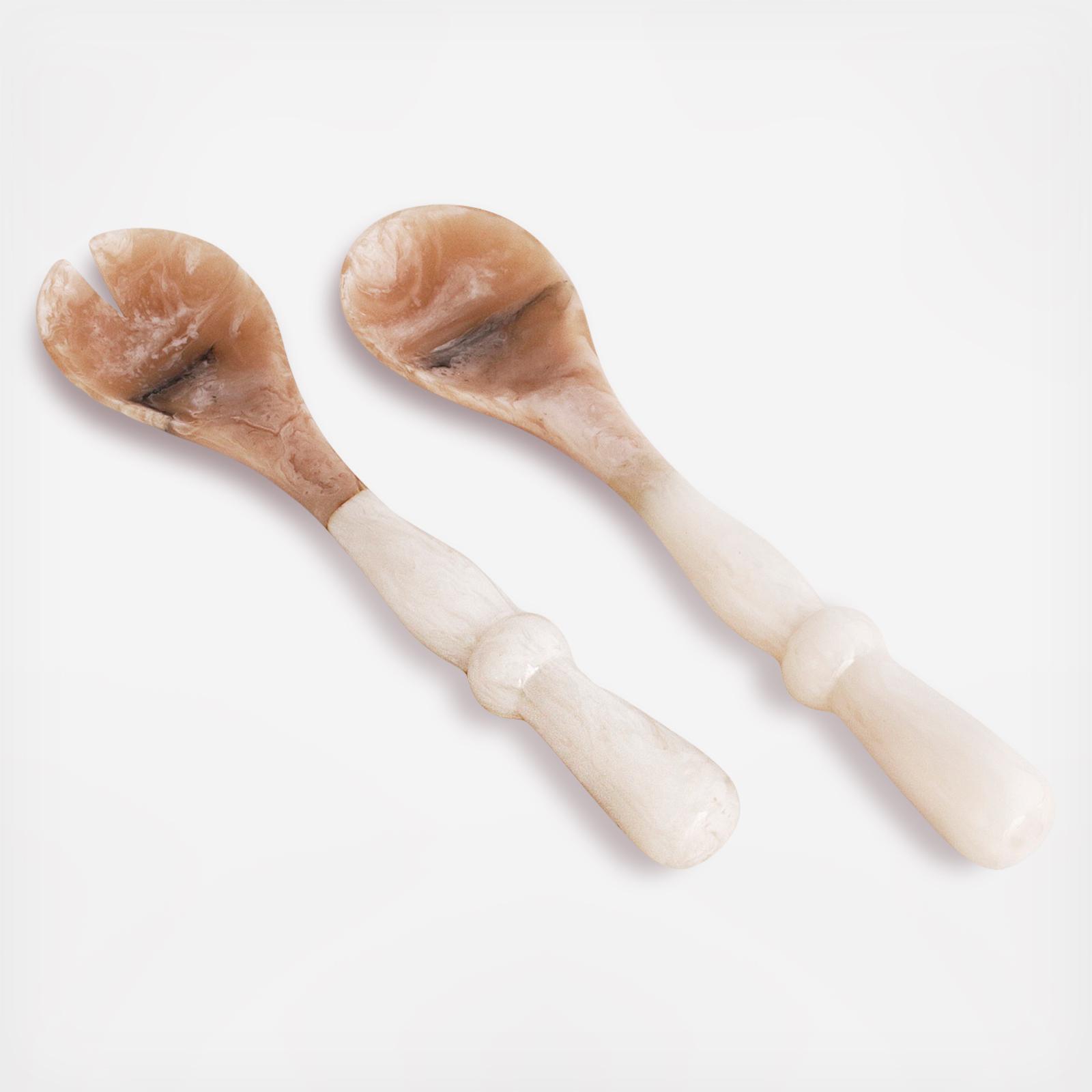 Resin Alabaster Salad Servers