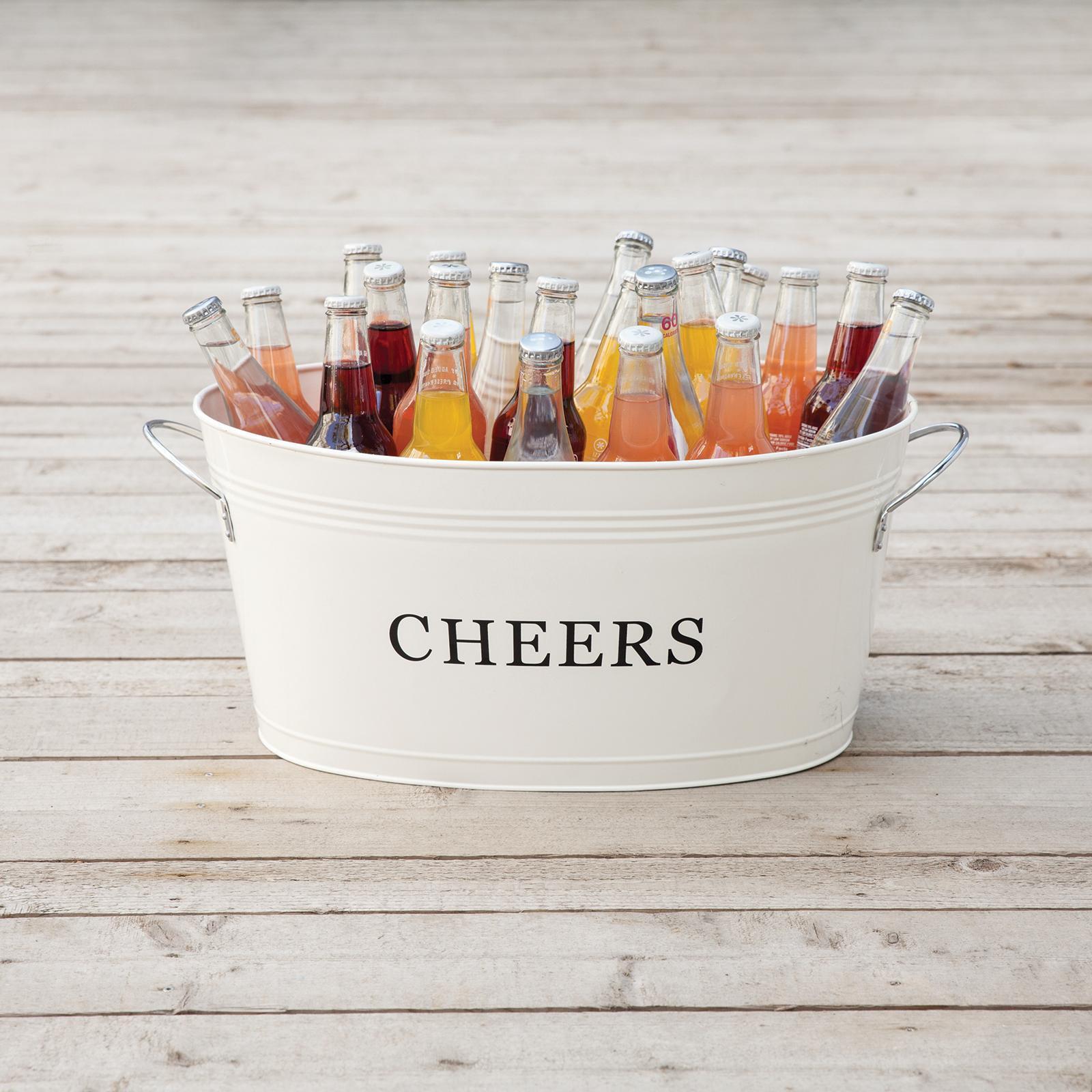 Rustic Farmhouse Cheers Galvanized Beverage Tub 17 Rustic Farmhouse Cheers Galvanized Beverage Tub