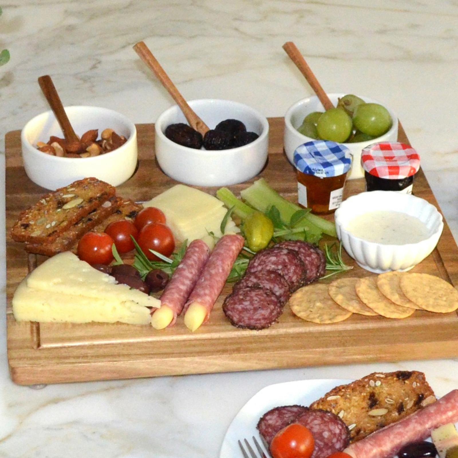 Personalized Engraved 7-Piece Acacia Entertaining Charcuterie Set 1 Personalized Engraved 7-Piece Acacia Entertaining Charcuterie Set