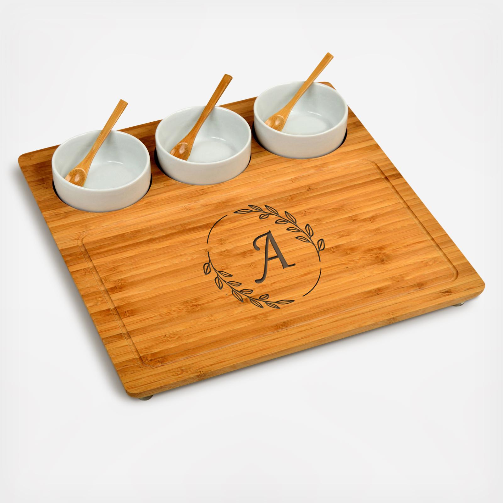 Personalized Engraved 7-Piece Acacia Entertaining Charcuterie Set 2 Personalized Engraved 7-Piece Acacia Entertaining Charcuterie Set