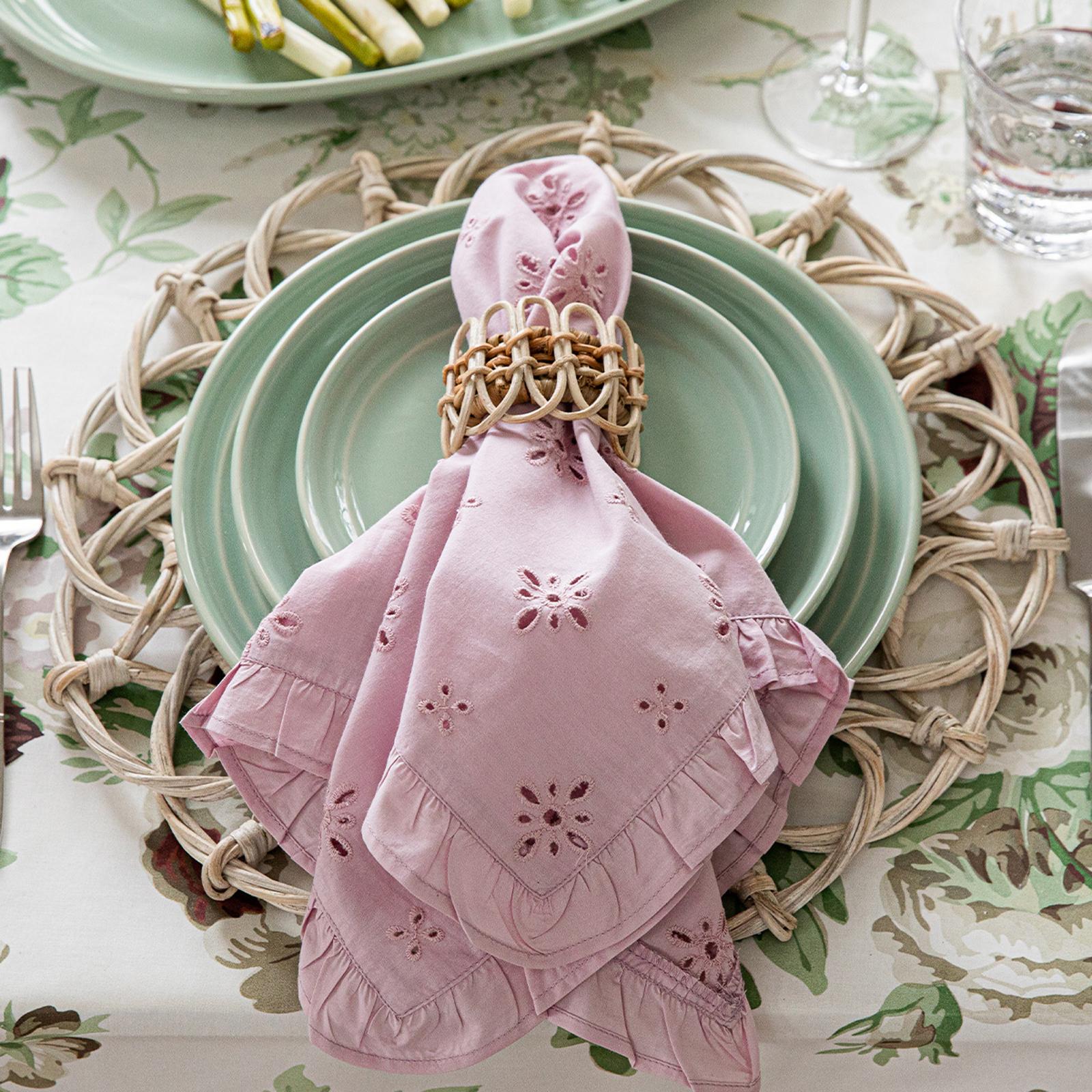 Provence Rattan Napkin Ring, Set of 4