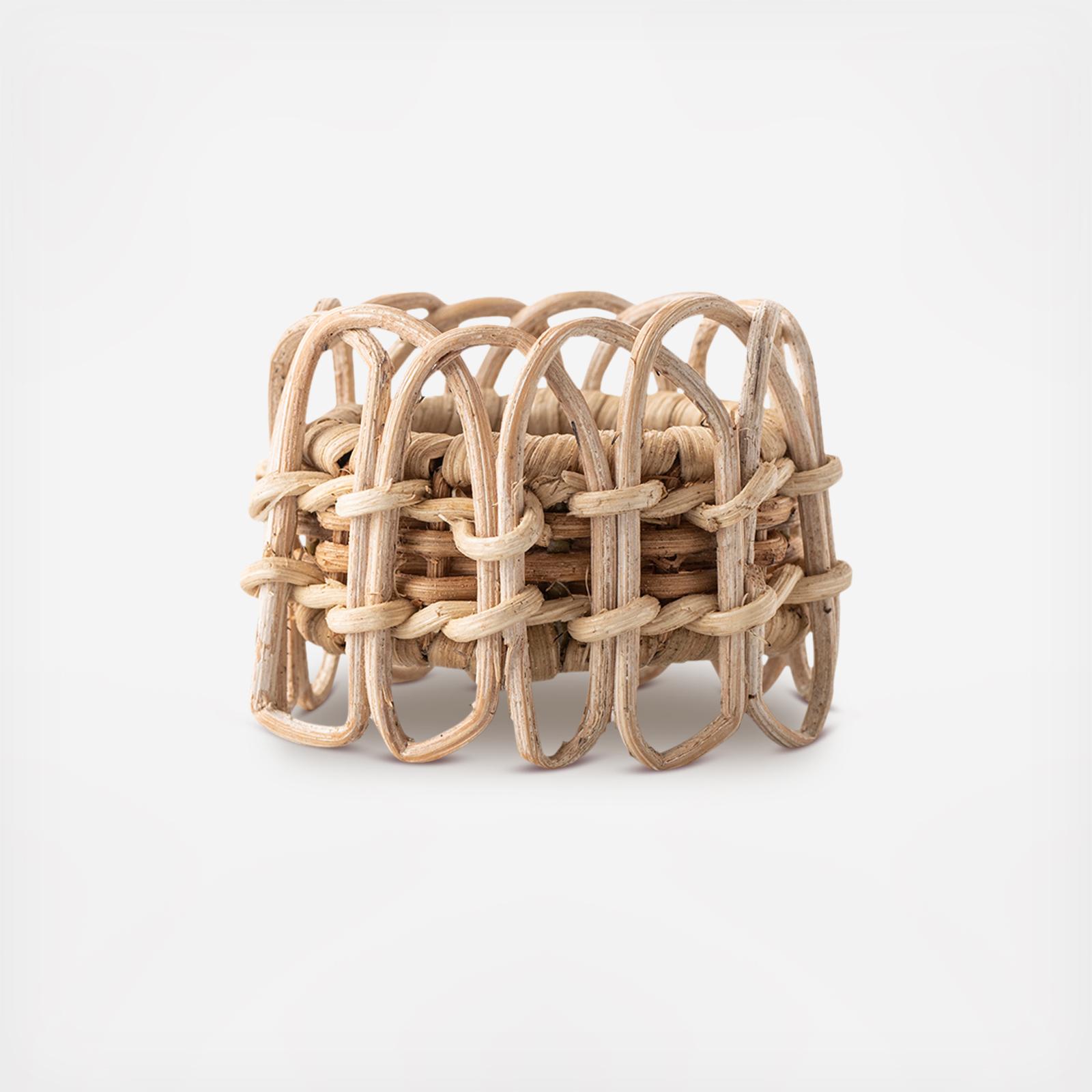 Provence Rattan Napkin Ring, Set of 4 4 Provence Rattan Napkin Ring, Set of 4