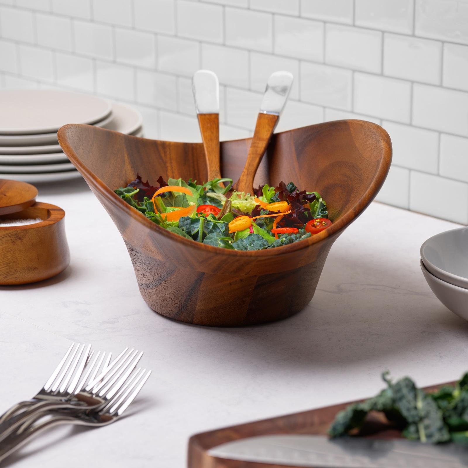 Ripple Salad Bowl with Servers 6 Ripple Salad Bowl with Servers