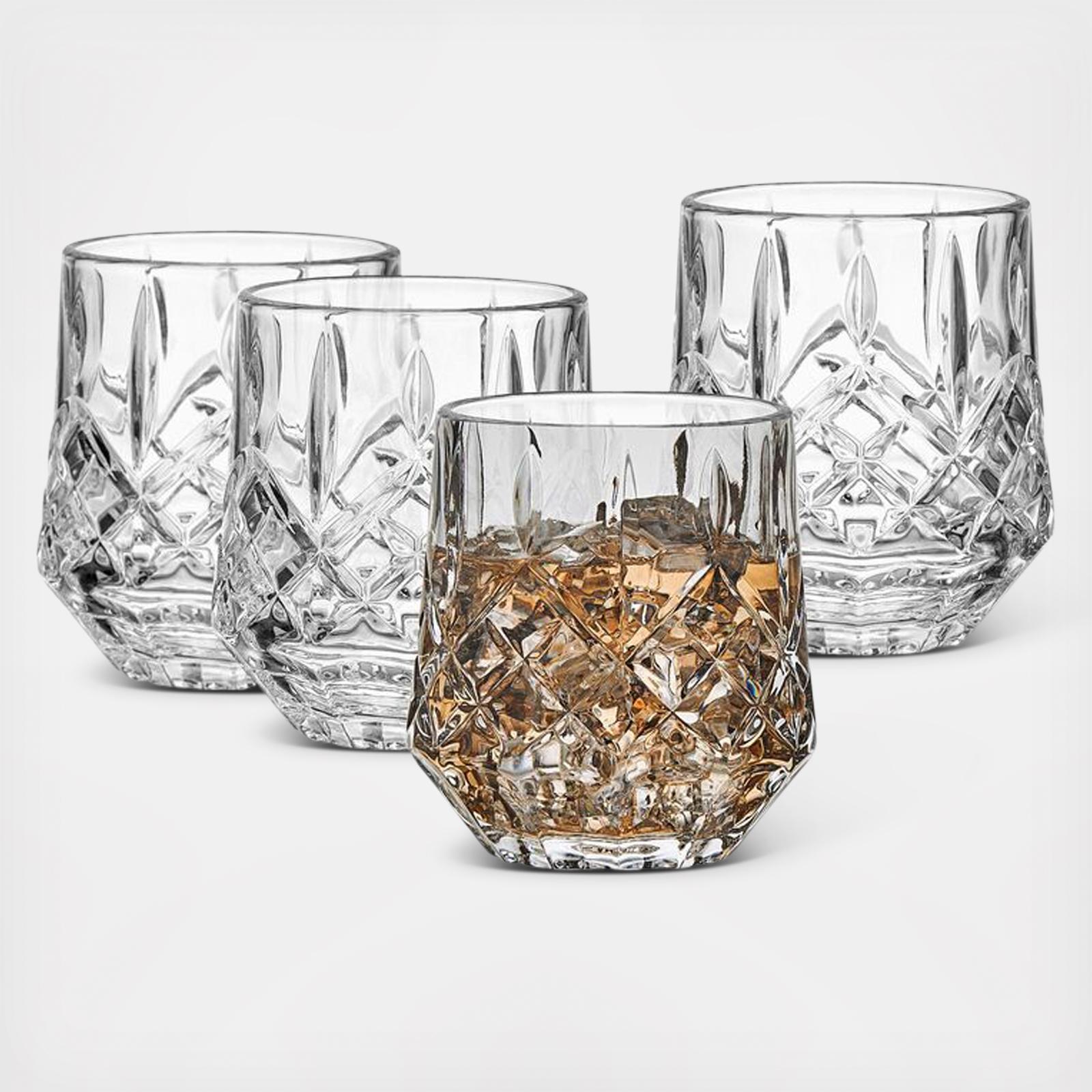 Wesley Whiskey Double Old Fashioned Glass, Set of 4