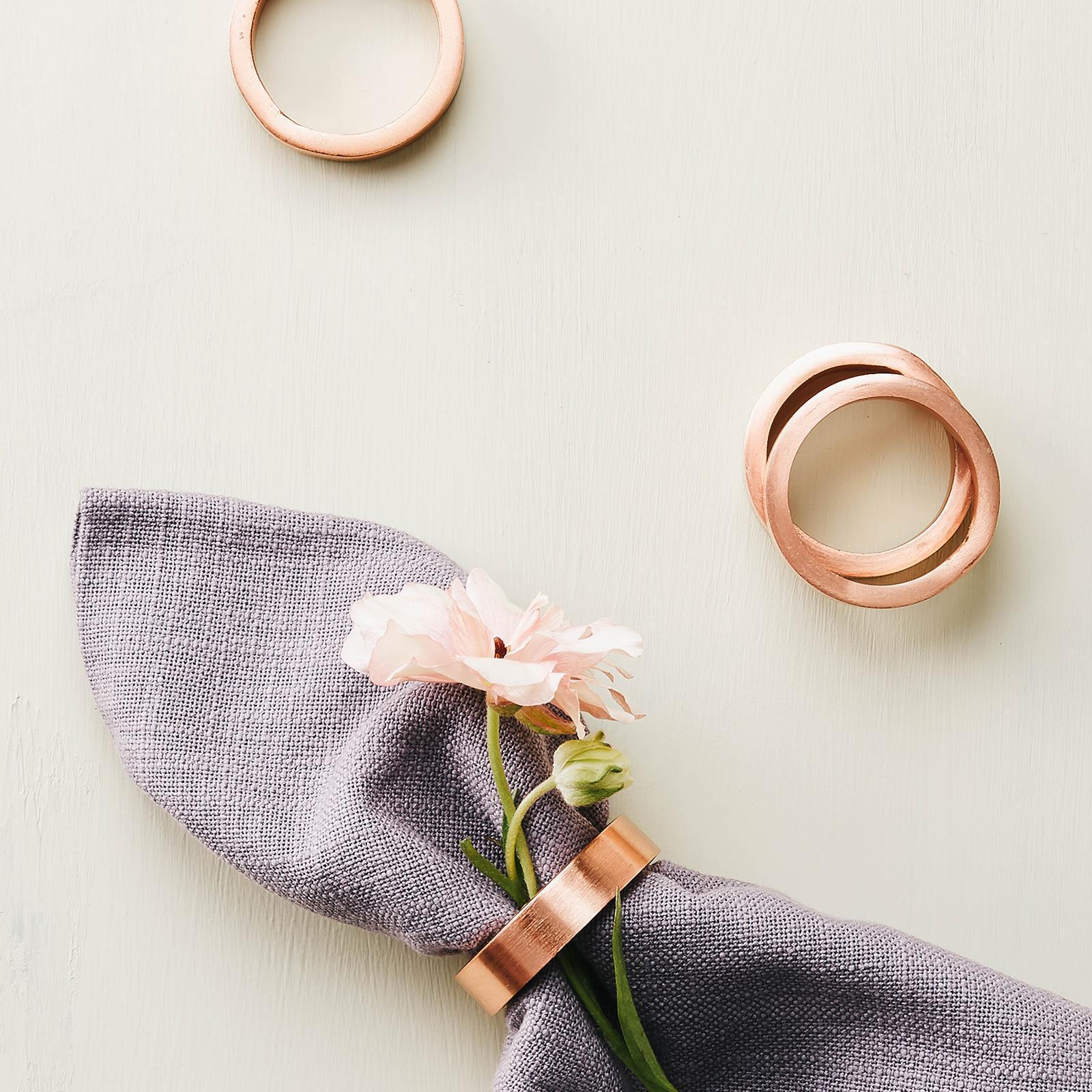 Turner Copper Round Napkin Rings, Set of 4