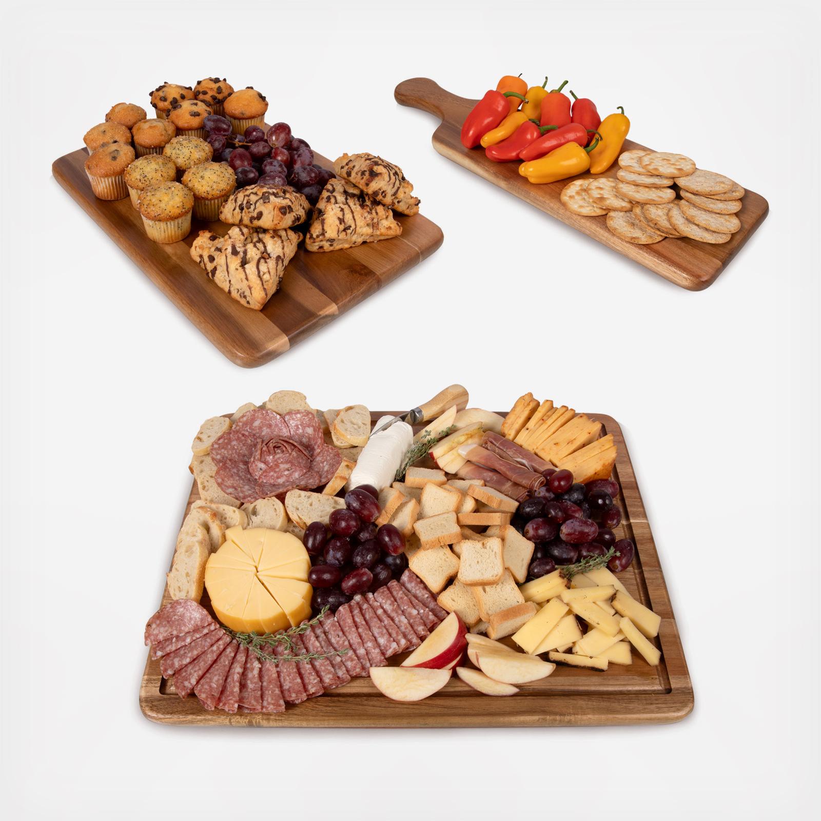 3-Piece Acacia Wood Servings Boards 1 3-Piece Acacia Wood Servings Boards