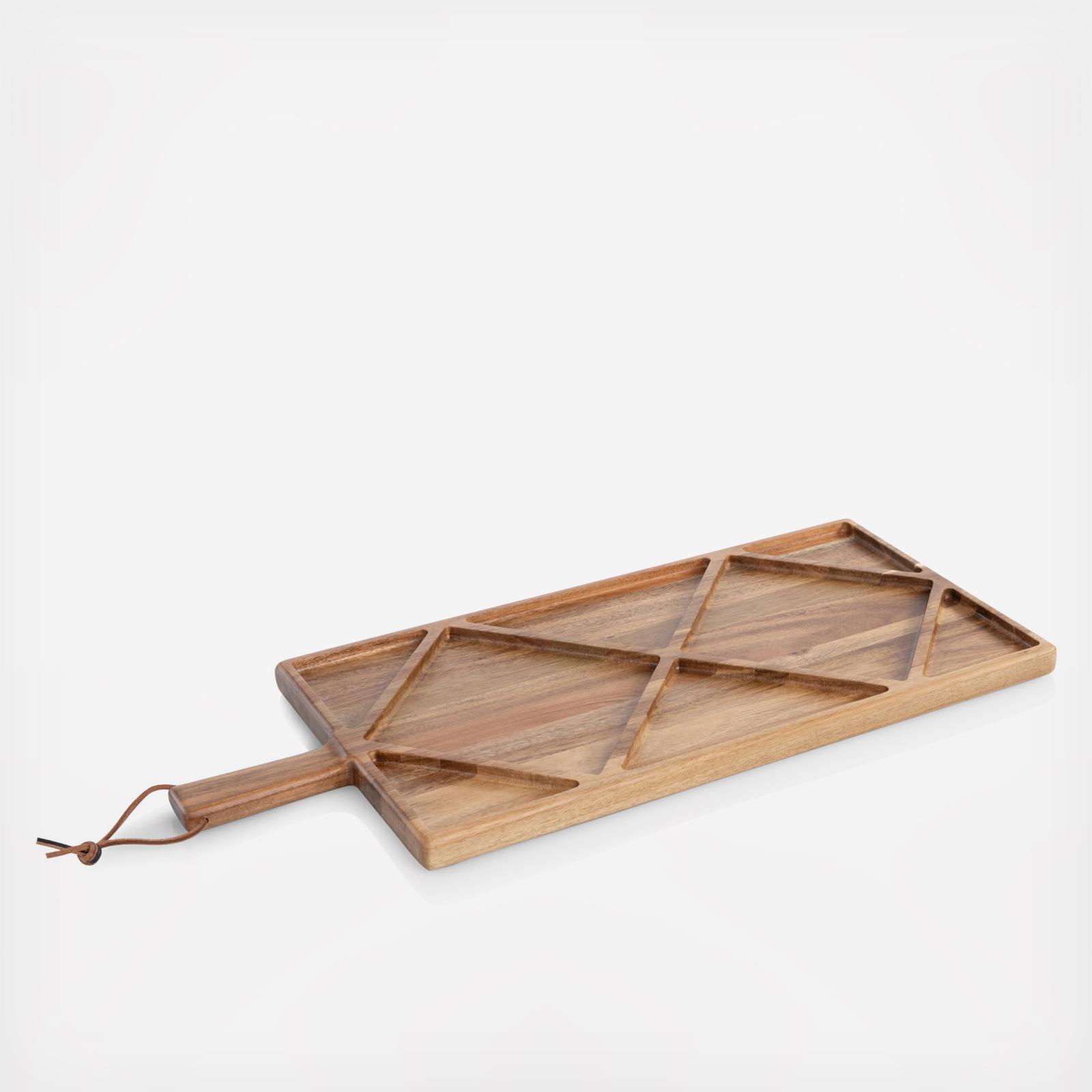 Acacia Grazing Charcuterie Sectioned Serving Board 3 Acacia Grazing Charcuterie Sectioned Serving Board