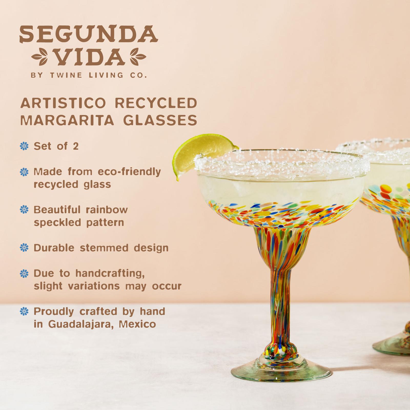 Artistico Recycled Margarita Glass, Set of 2 8 Artistico Recycled Margarita Glass, Set of 2