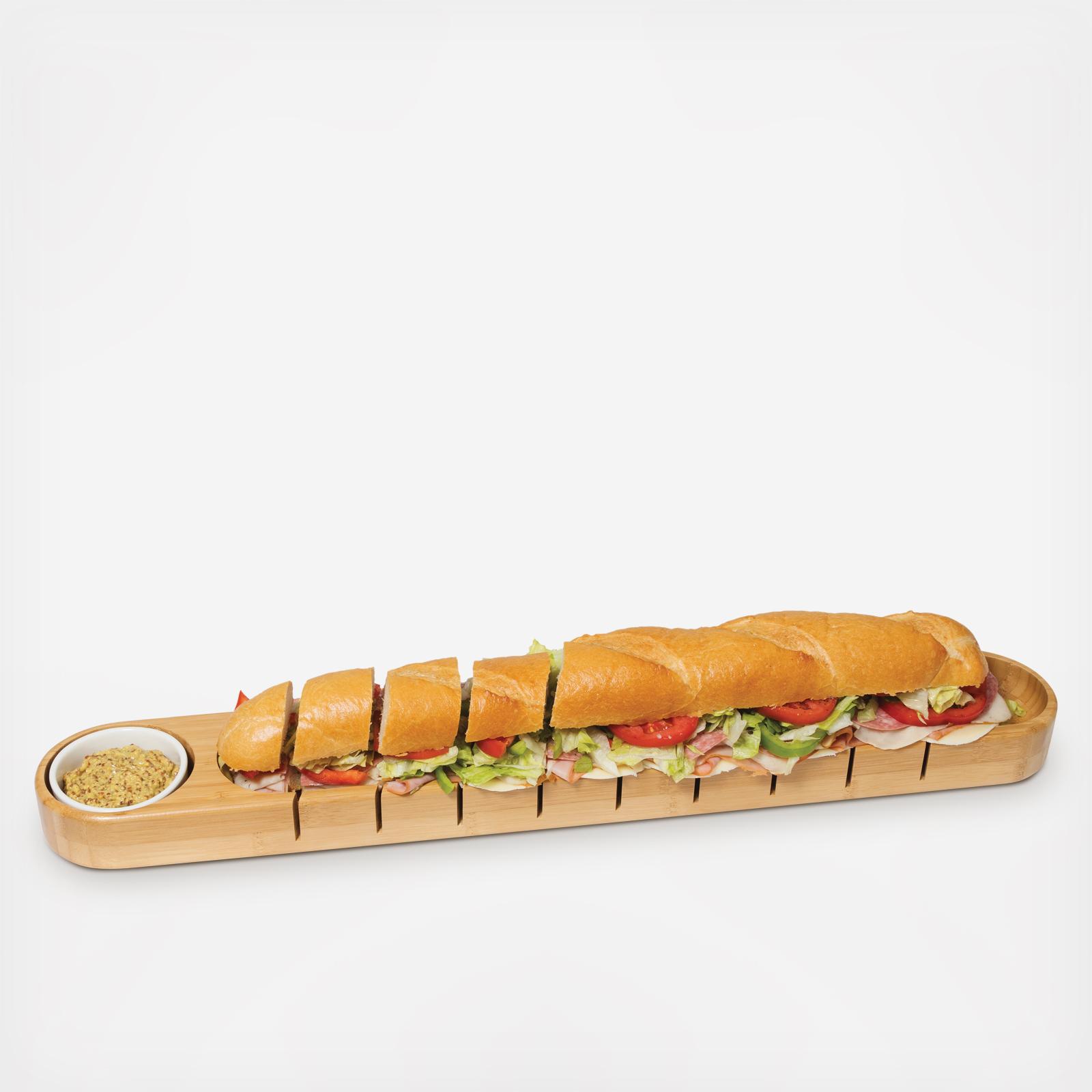 Bamboo Bread Board with Ceramic Dip Bowl 2 Bamboo Bread Board with Ceramic Dip Bowl