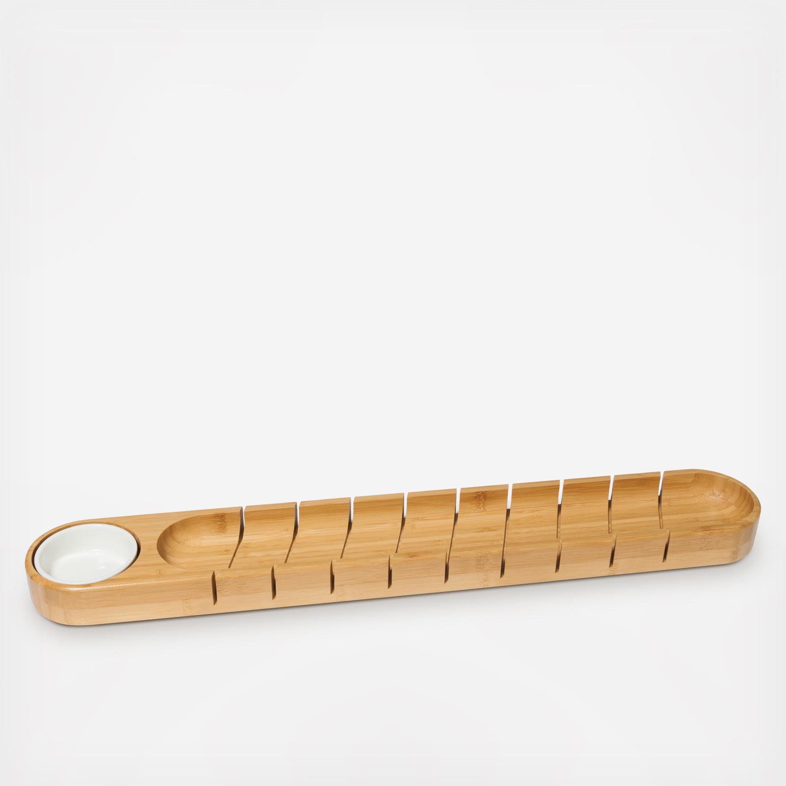 Bamboo Bread Board with Ceramic Dip Bowl 3 Bamboo Bread Board with Ceramic Dip Bowl