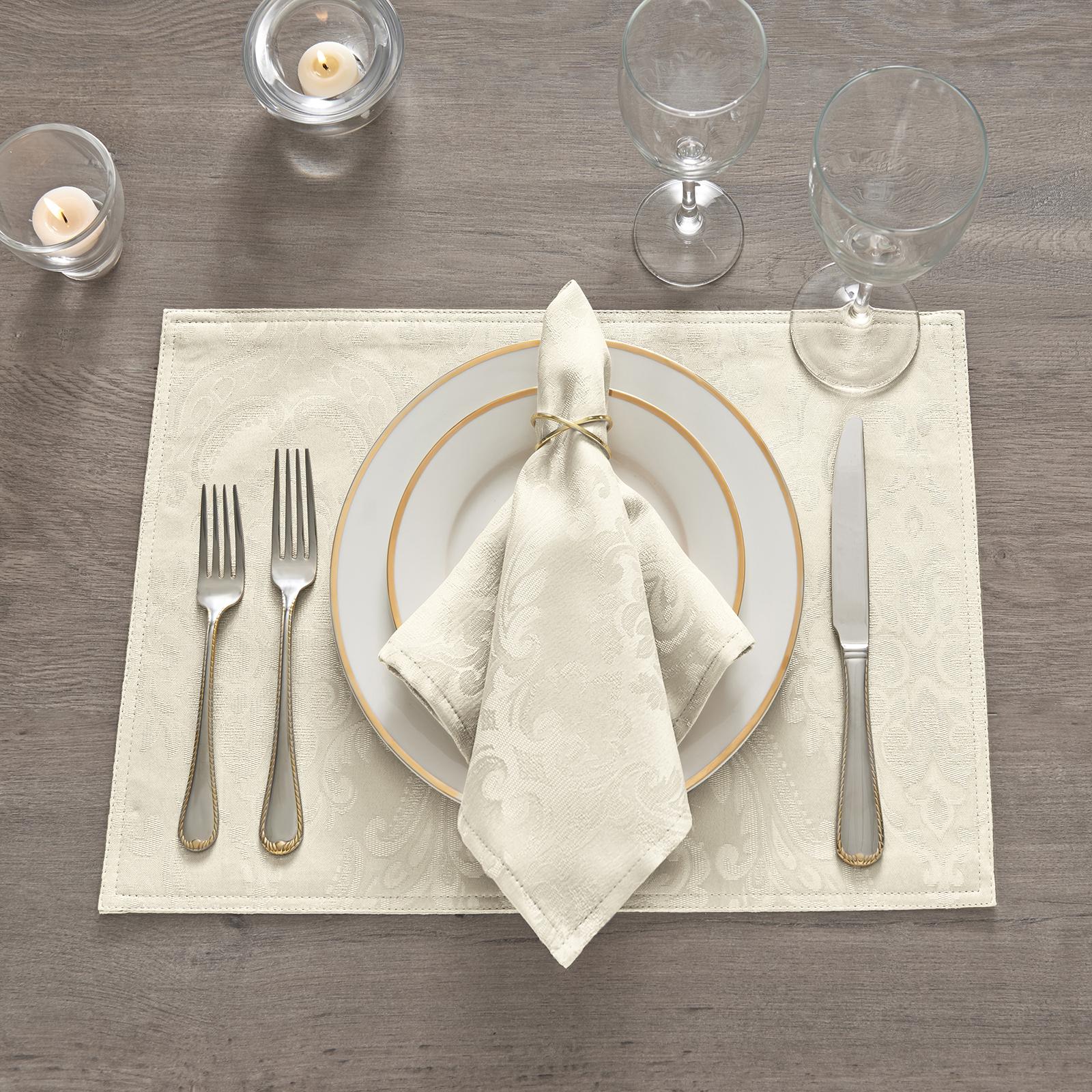 Caiden Elegance Damask Placemat, Set of 4 7 Caiden Elegance Damask Placemat, Set of 4